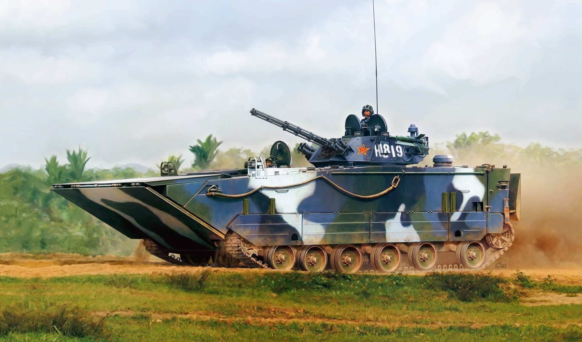 China, vehicle, tank, military, artwork, 1080P, HD Wallpaper