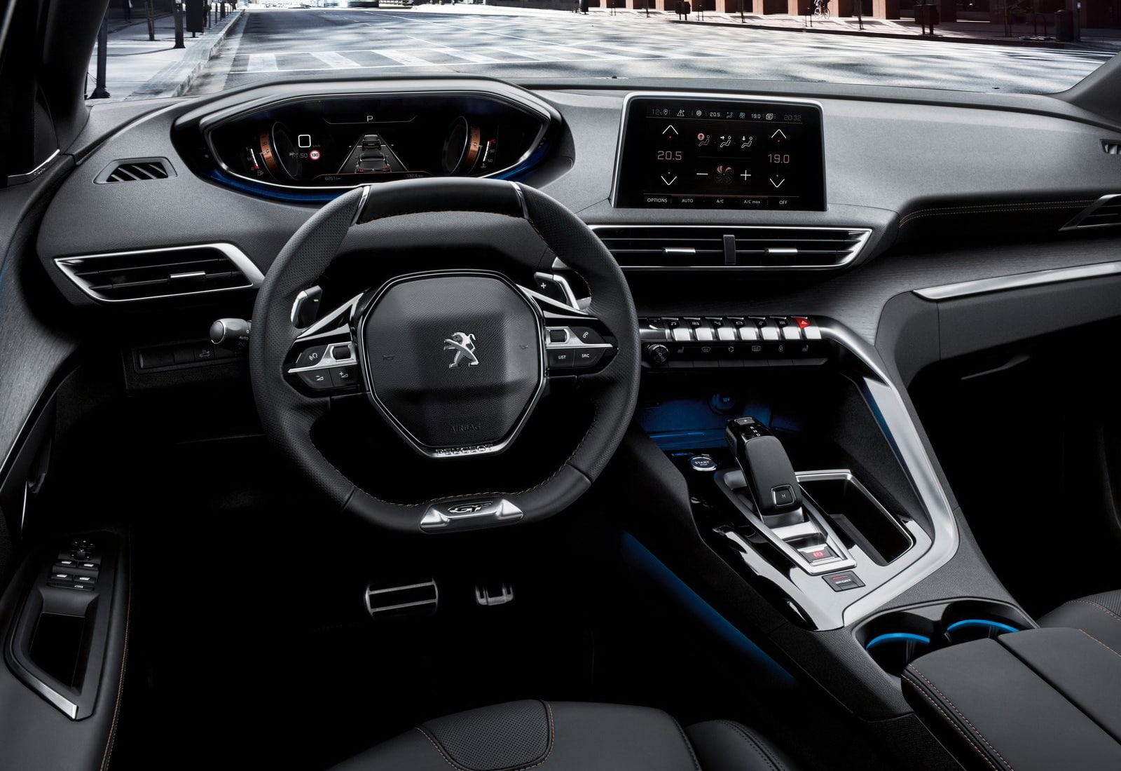 control panel, 5008, dashboard, car interior, transportation, vehicle interior, no people, control, peugeot, glass - material, 720P, speedometer, technology, HD Wallpaper