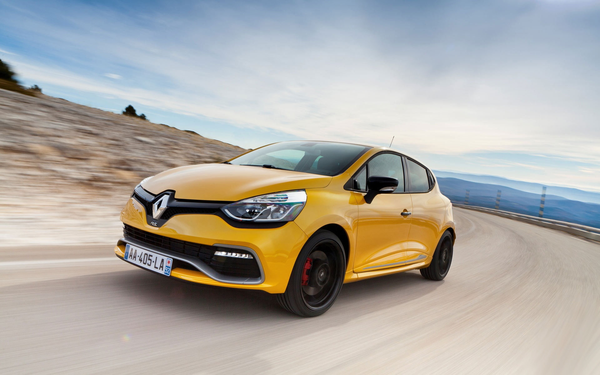rs, Yellow, clio, 1080P, Renault, Car, 2013, HD Wallpaper