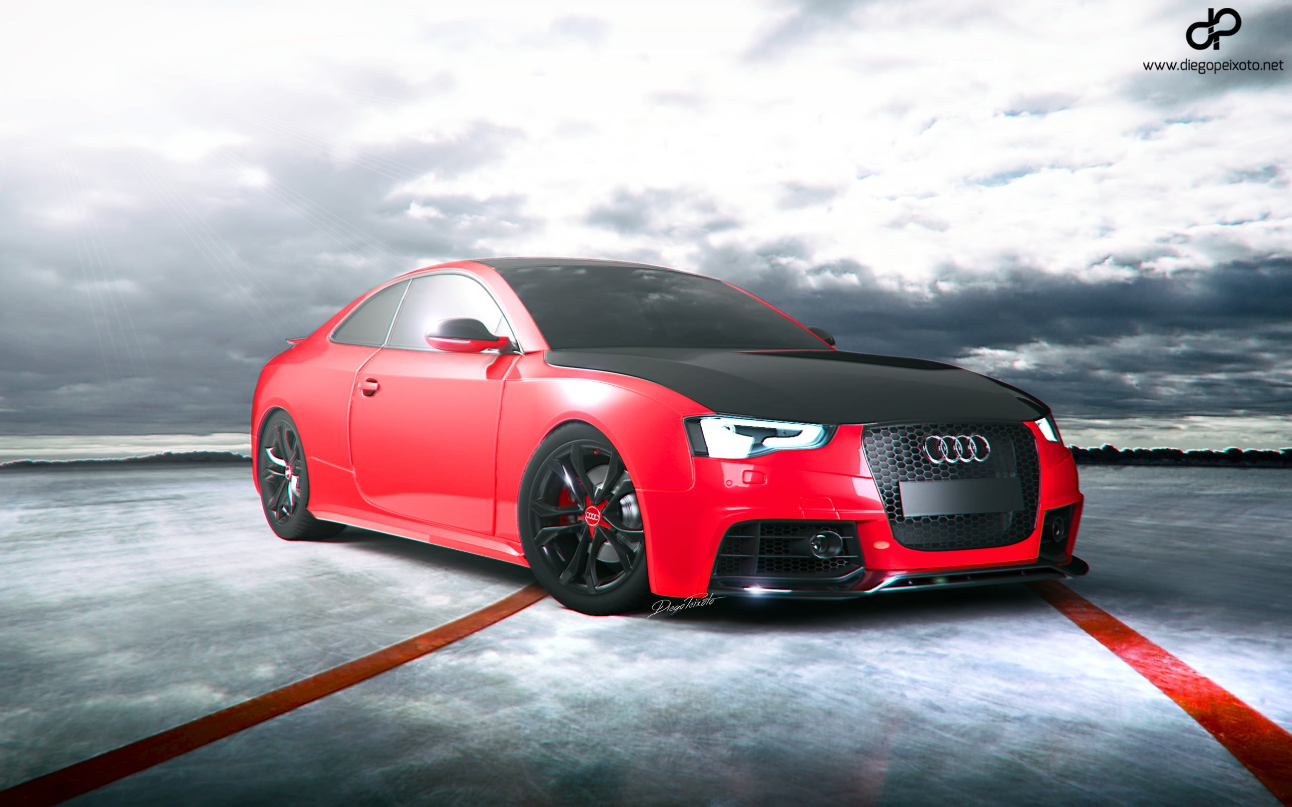 land vehicle, nature, tt, water, transportation, speed, day, wheel, motor vehicle, black, sports car, travel, sky, no people, cloud - sky, rs, outdoors, HD Wallpaper