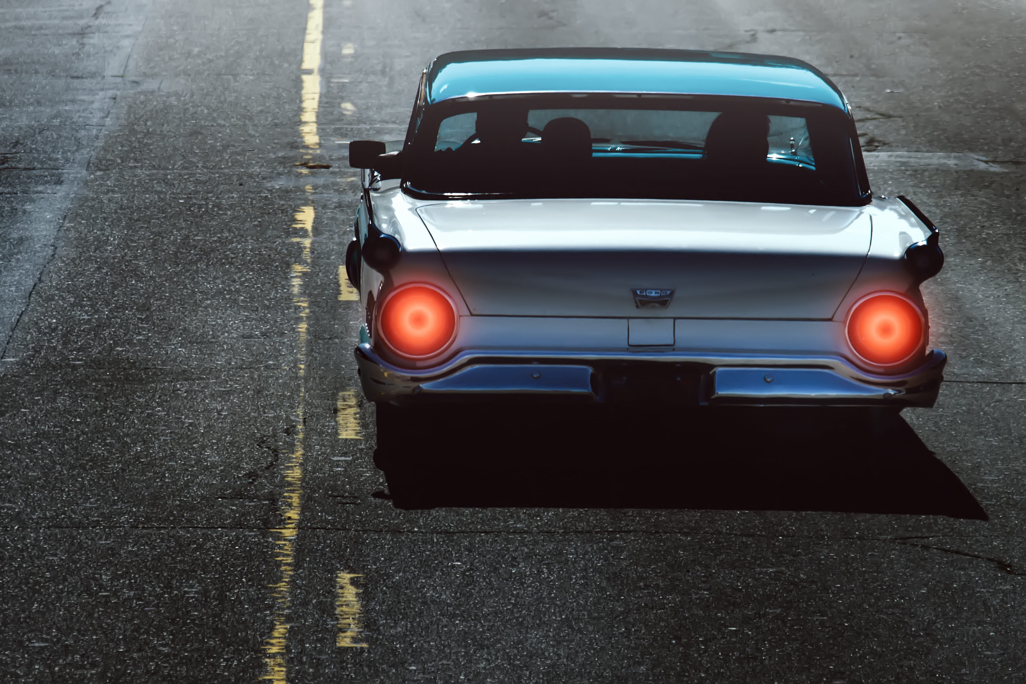 street, blacktop, vintage, vehicle, automobile, driving, vintage collection, old car, car, convertible, symbol, hurry, retro styled, day, tail lights, high angle view, HD Wallpaper