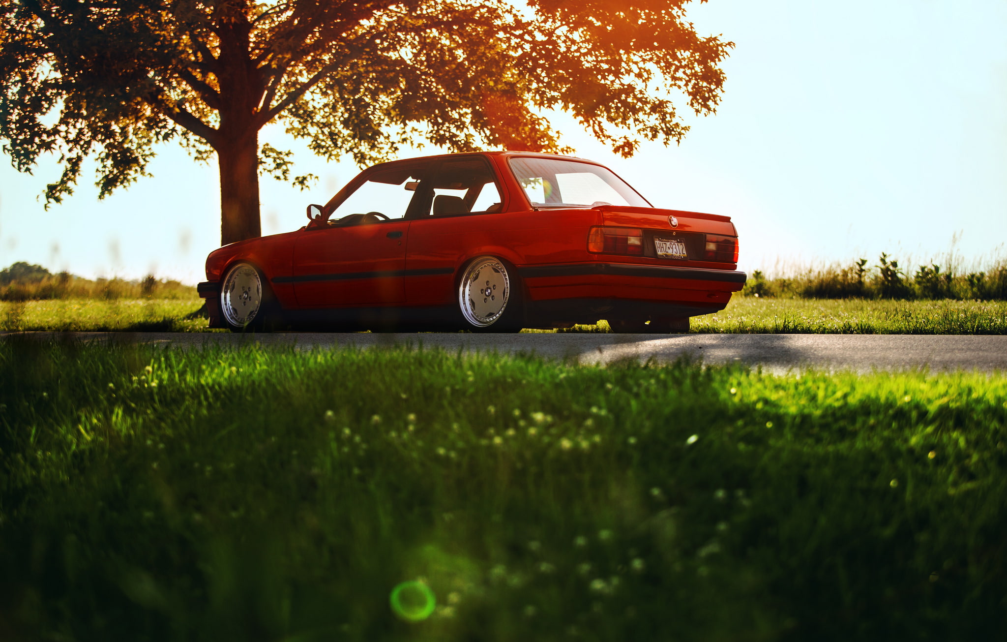 profile, E30, BMW, 1080P, The 3 series, red, HD Wallpaper