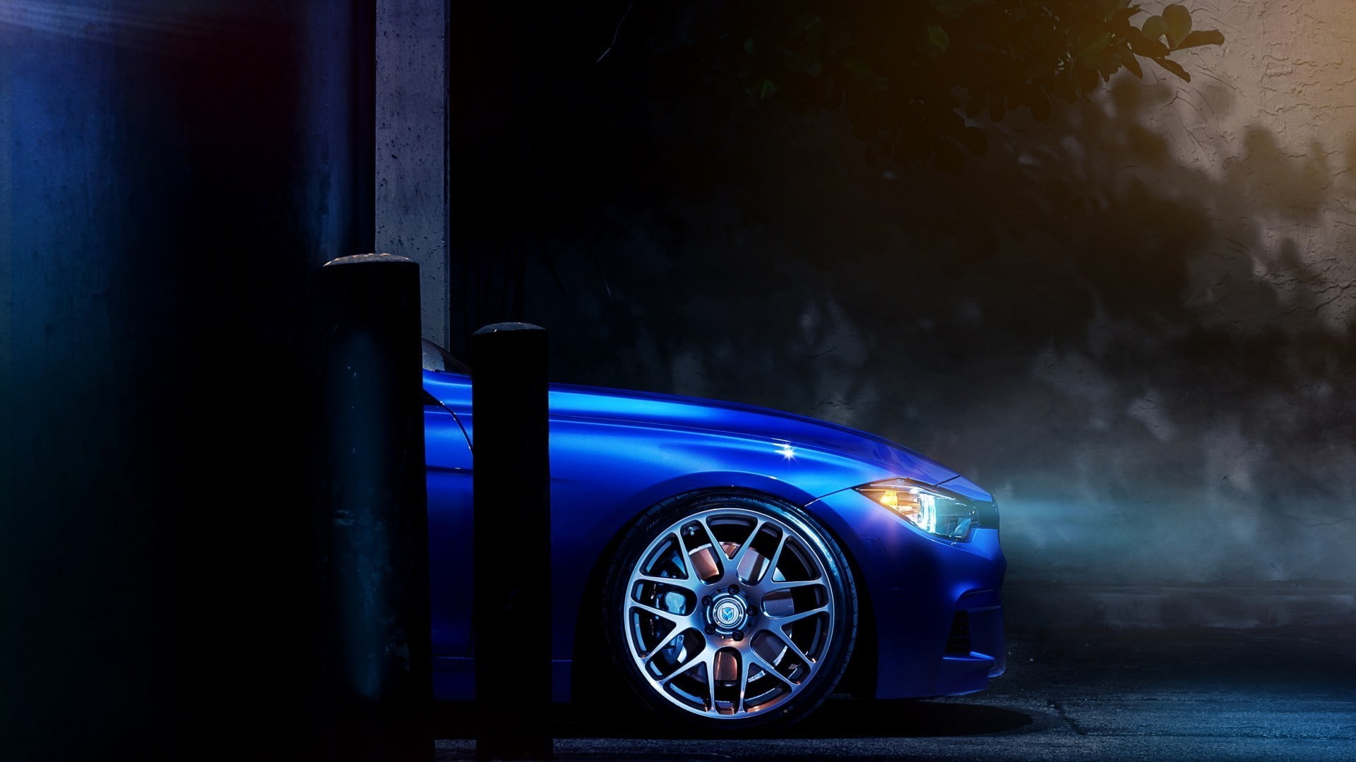 motion, transportation, night, motor vehicle, wheel, travel, blue, luxury, land vehicle, illuminated, 1080P, car, no people, nightlife, city, bmw bmw f30 m3, HD Wallpaper
