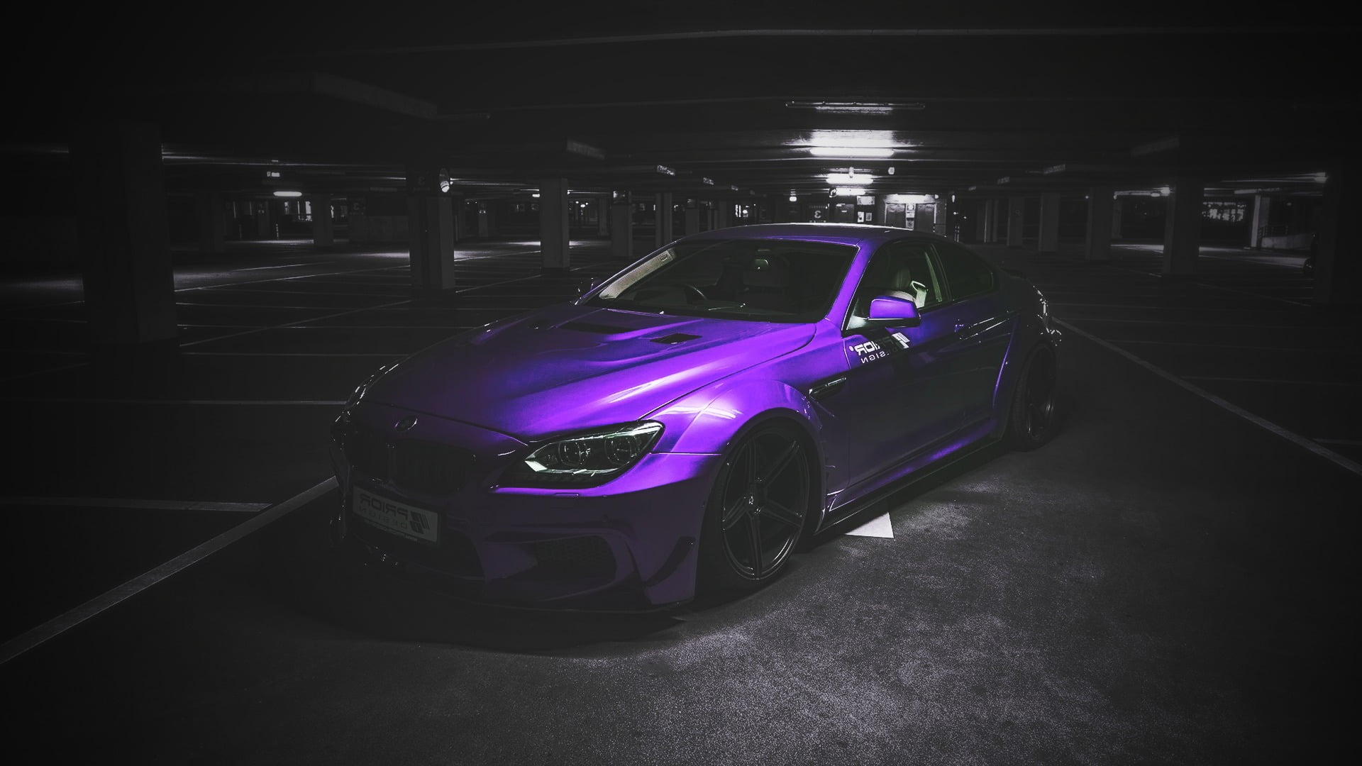 no people, built structure, vehicle, coupe, illuminated, road, BMW, selective coloring, stationary, parking, architecture, land vehicle, city, car, motor vehicle, HD Wallpaper