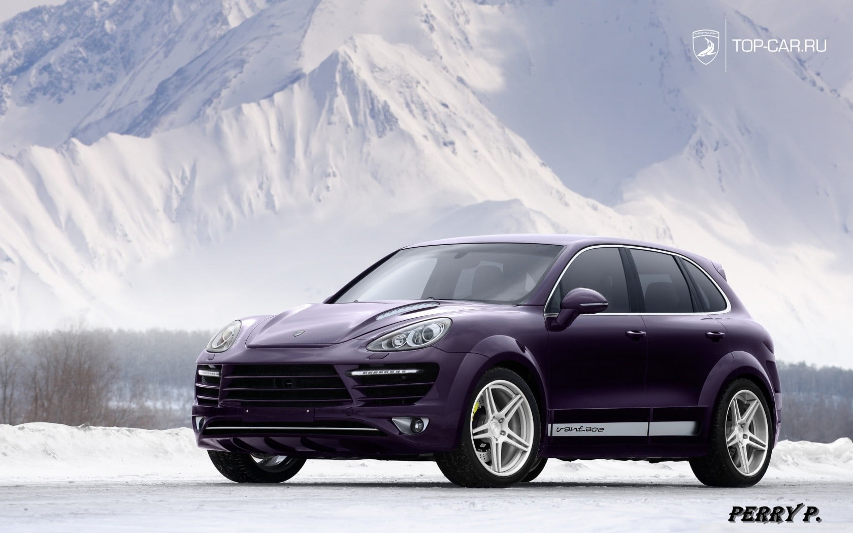 720P, cold temperature, Porsche, snow, land vehicle, mountain, white color, car, wheel, purple, beauty in nature, day, no people, transportation, winter, HD Wallpaper