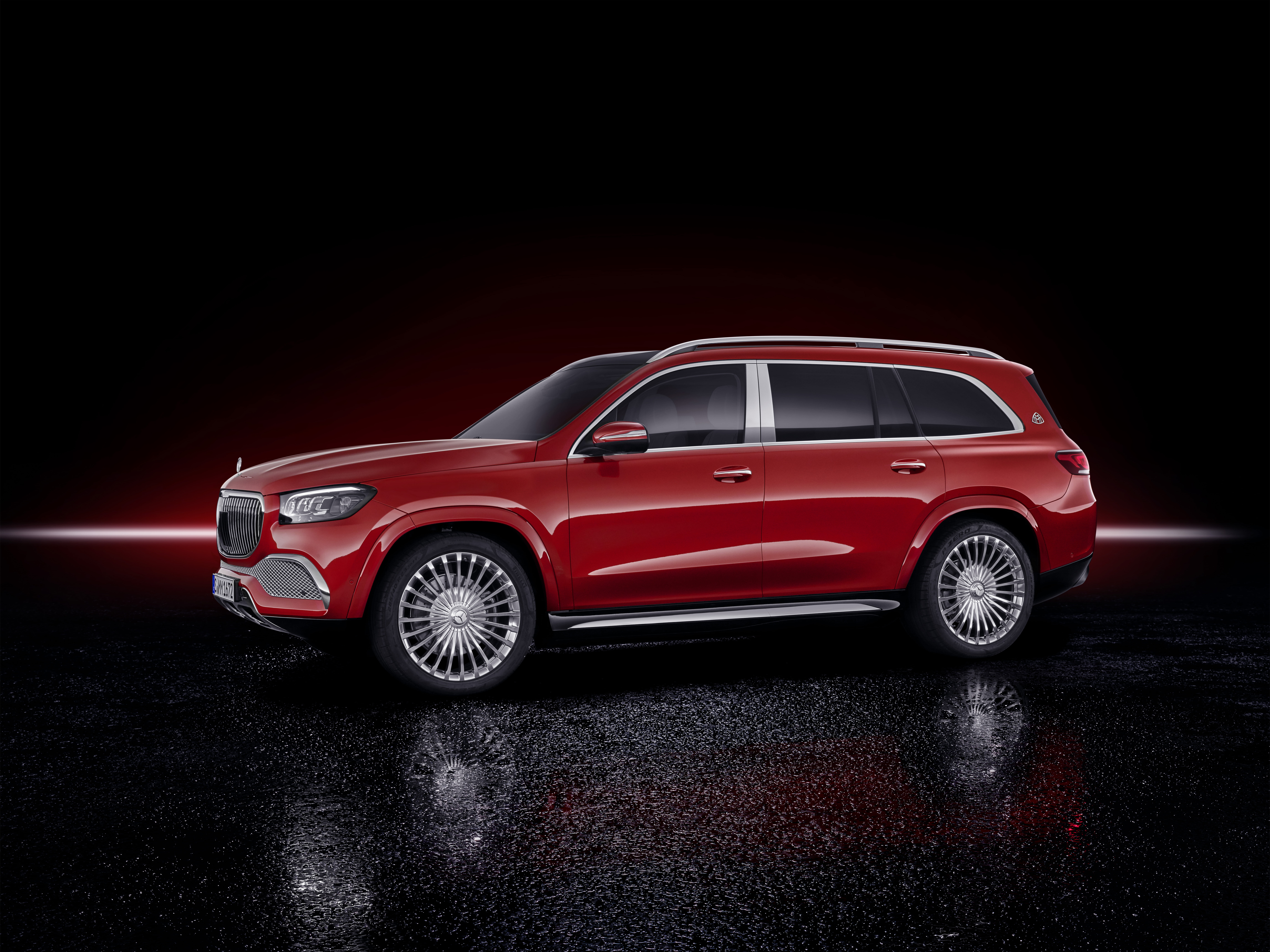 Vehicle, SUV, Mercedes-Benz, Red Car, Car, 8K, Luxury Car, Mercedes-Maybach GLS 600, HD Wallpaper