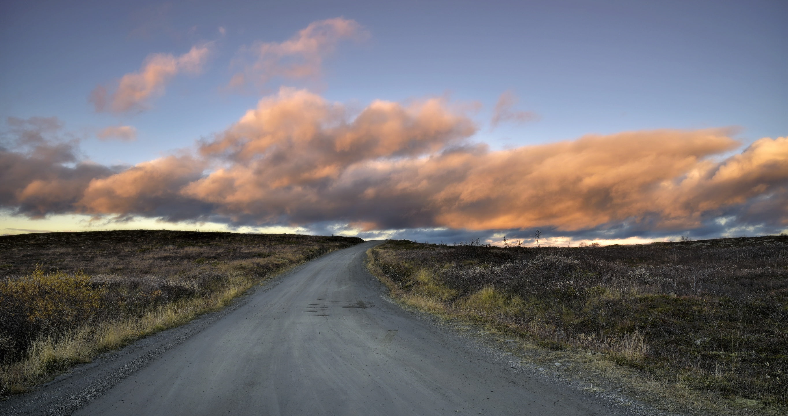 dirtroad, 2K, road, clouds, sky, landscape, HD Wallpaper