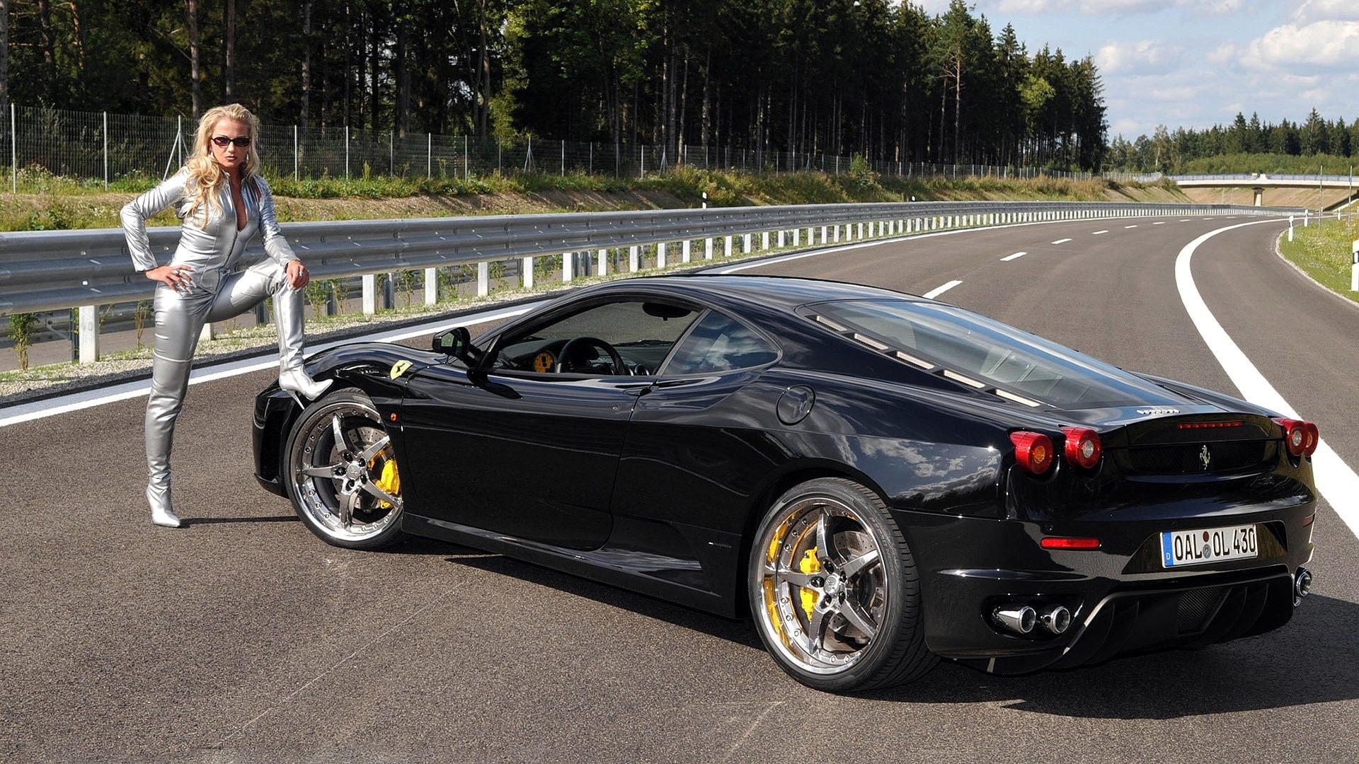 widescreen, emblem, ferrari, gto, black, 1080P, backview, cars, HD Wallpaper