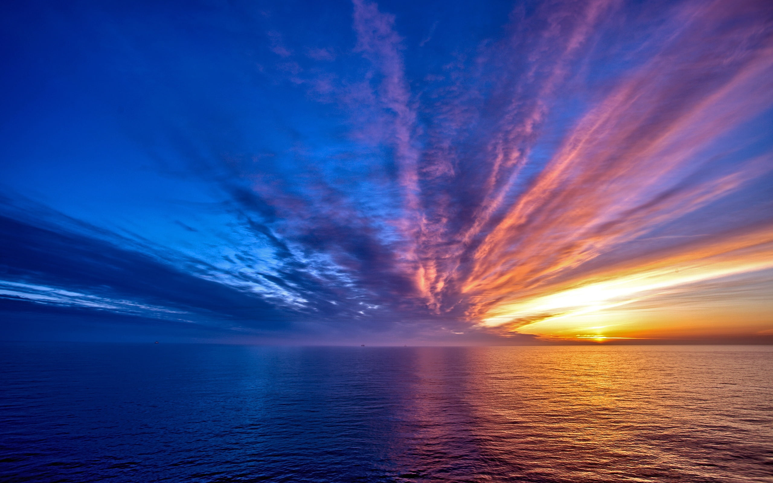 ripples, orange, tranquil Scene, no People, horizon, cloudscape, day, decline, 2K, beauty In Nature, orange Color, travel, scenics - nature, sky, red, HD Wallpaper