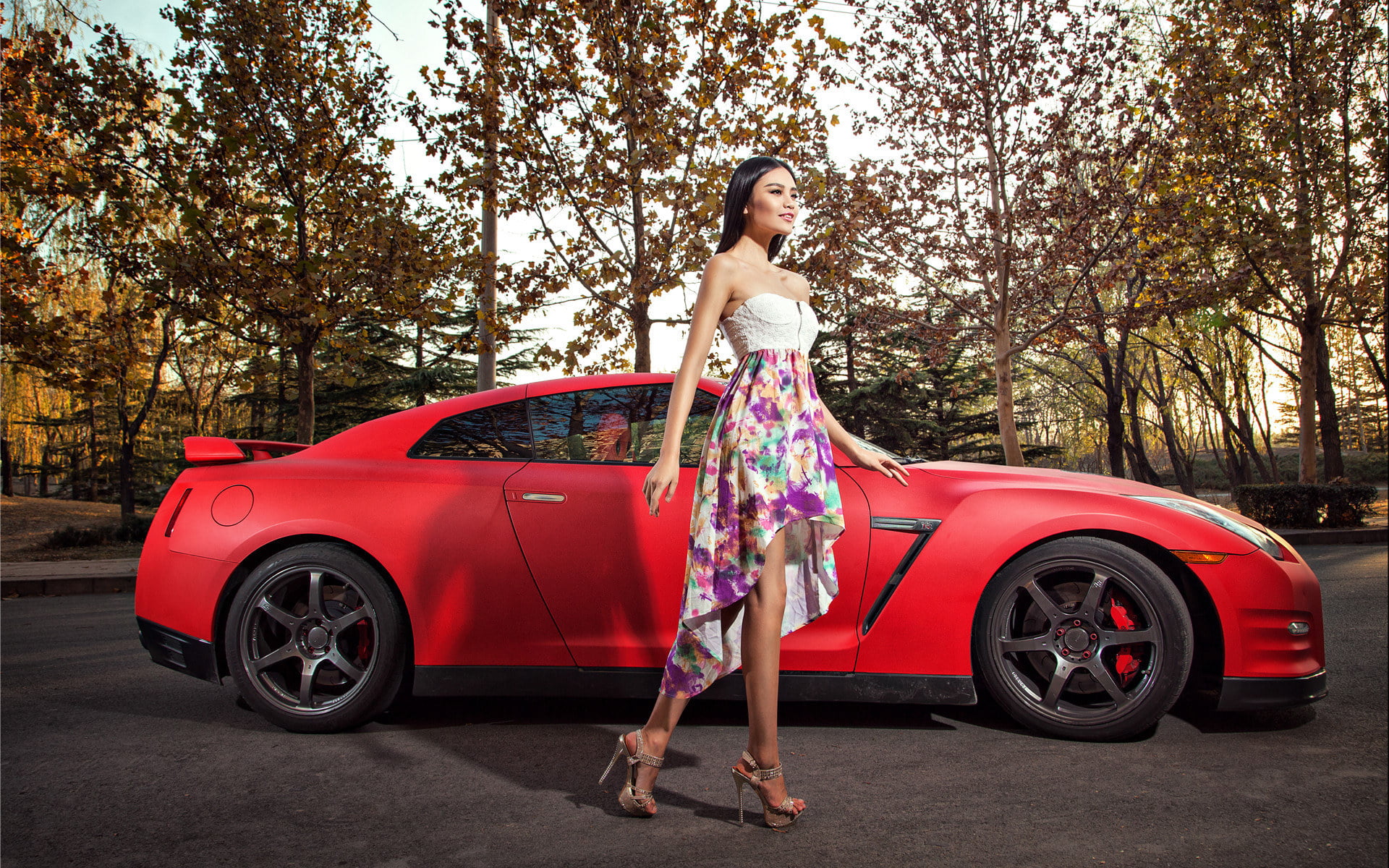 lifestyles, white, full length, s, young adult, motor vehicle, auto, girl, fashion, front view, machine, young women, beautiful woman, korean model, women, HD Wallpaper