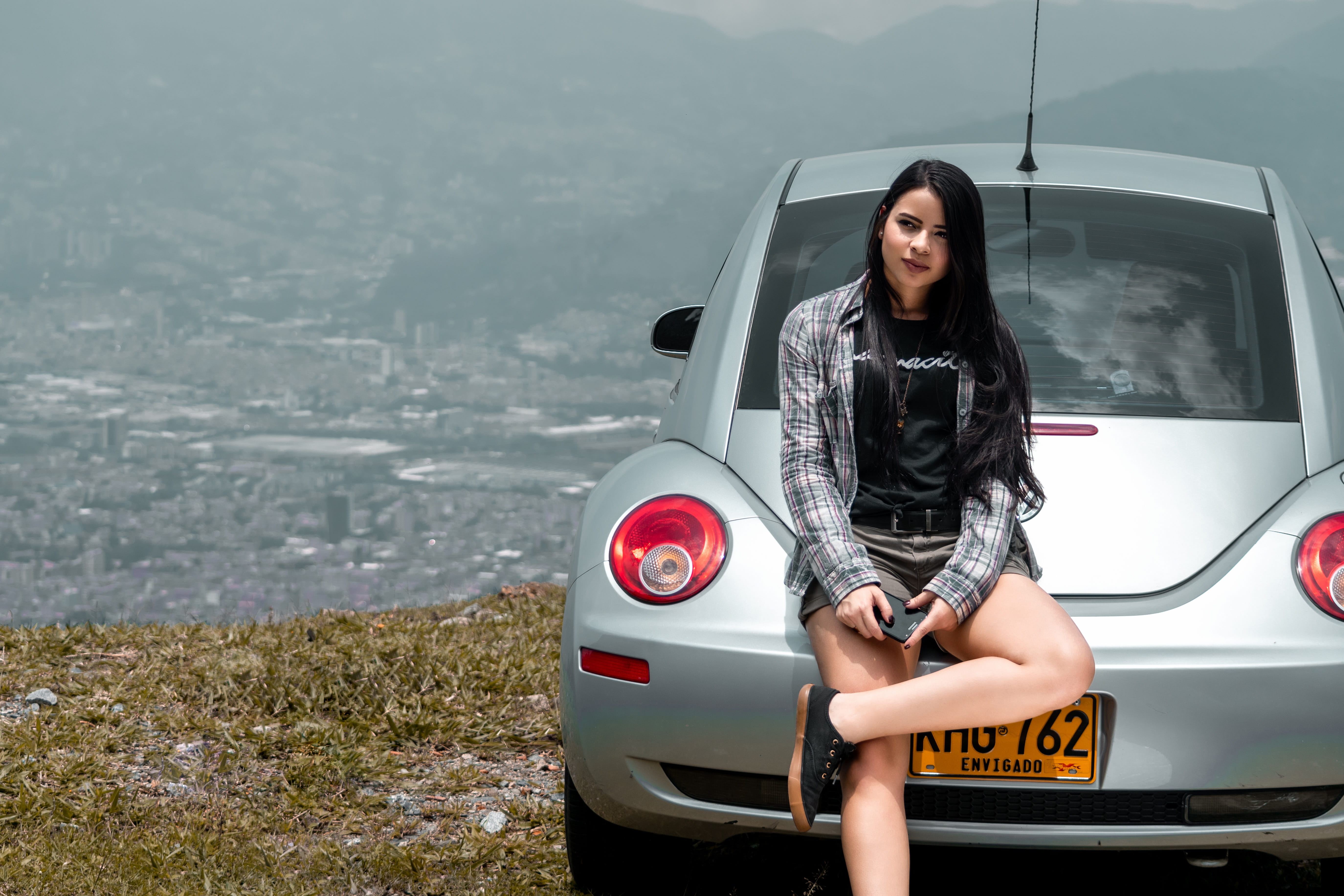 front view, female, young women, mode of transportation, transportation, nature, young adult, 5K, hairstyle, lifestyles, medellin, looking at camera, portrait, HD Wallpaper