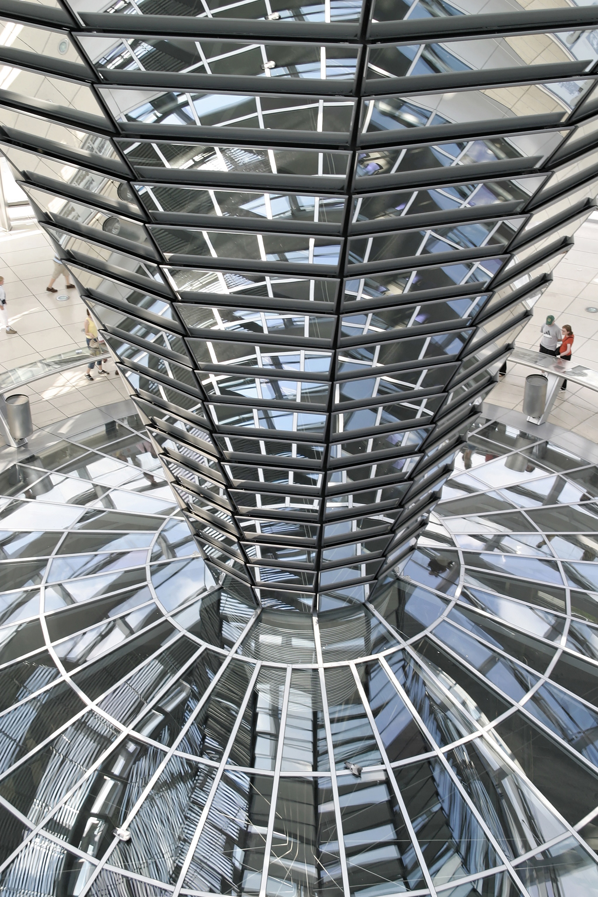 reichstag, dome, the german volke, capital, modern, glass dome, metal, policy, architecture, steel, indoors, technology, 2K, high angle view, travel destinations, Phone HD Wallpaper