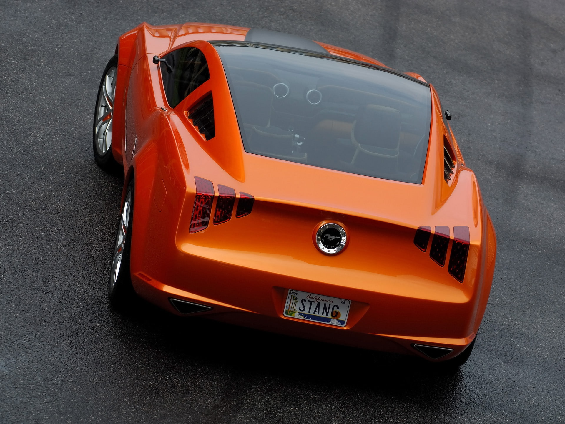 x, 1080P, backview, giugiaro, mustang, concept, Ford, cars, art, wallpape, hd, HD Wallpaper