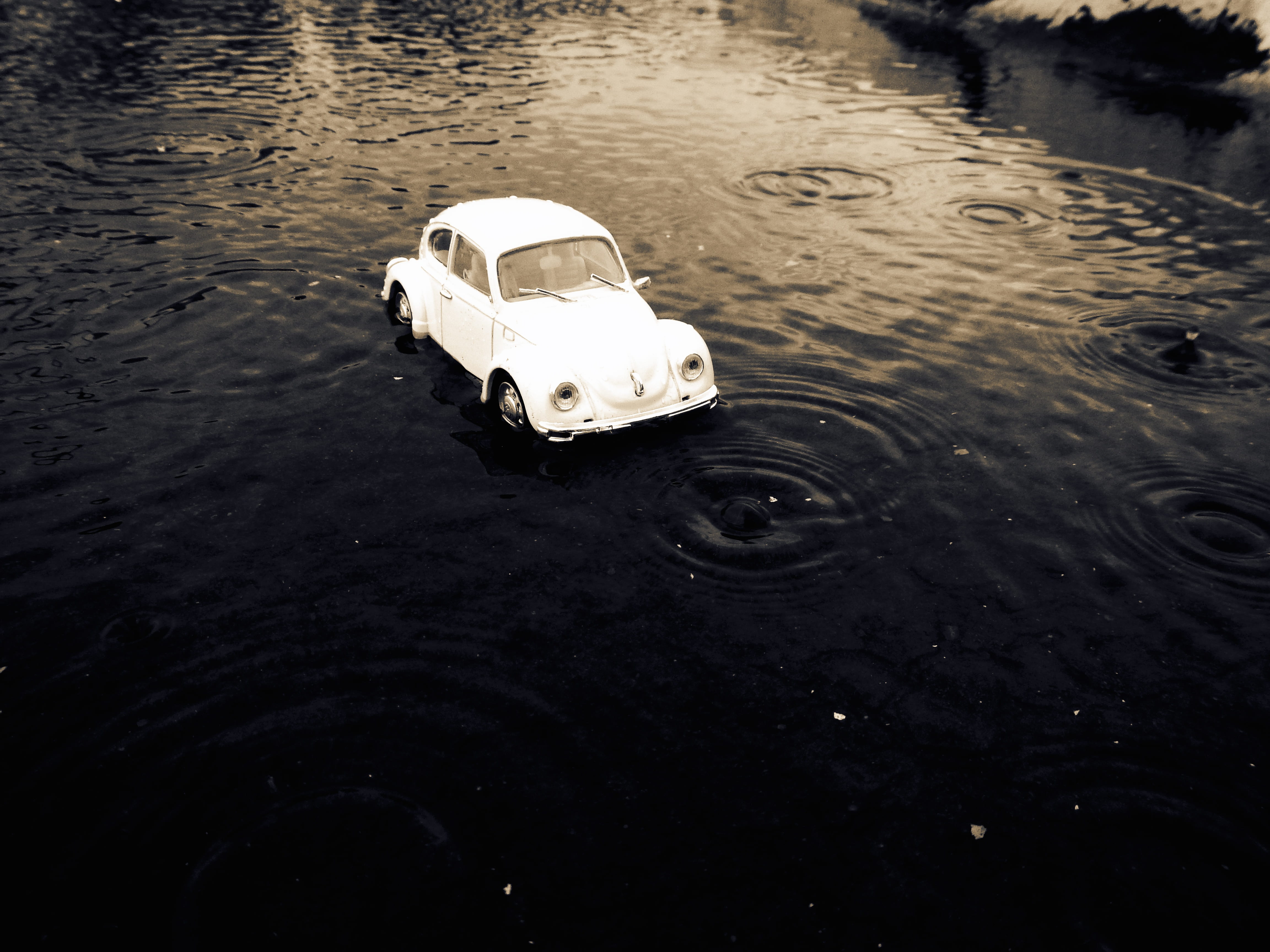 drizzle, lead, drops, high angle view, rain, volks wagen, transportation, beauty in nature, 4K, day, wet, white, nature, water, mode of transportation, HD Wallpaper