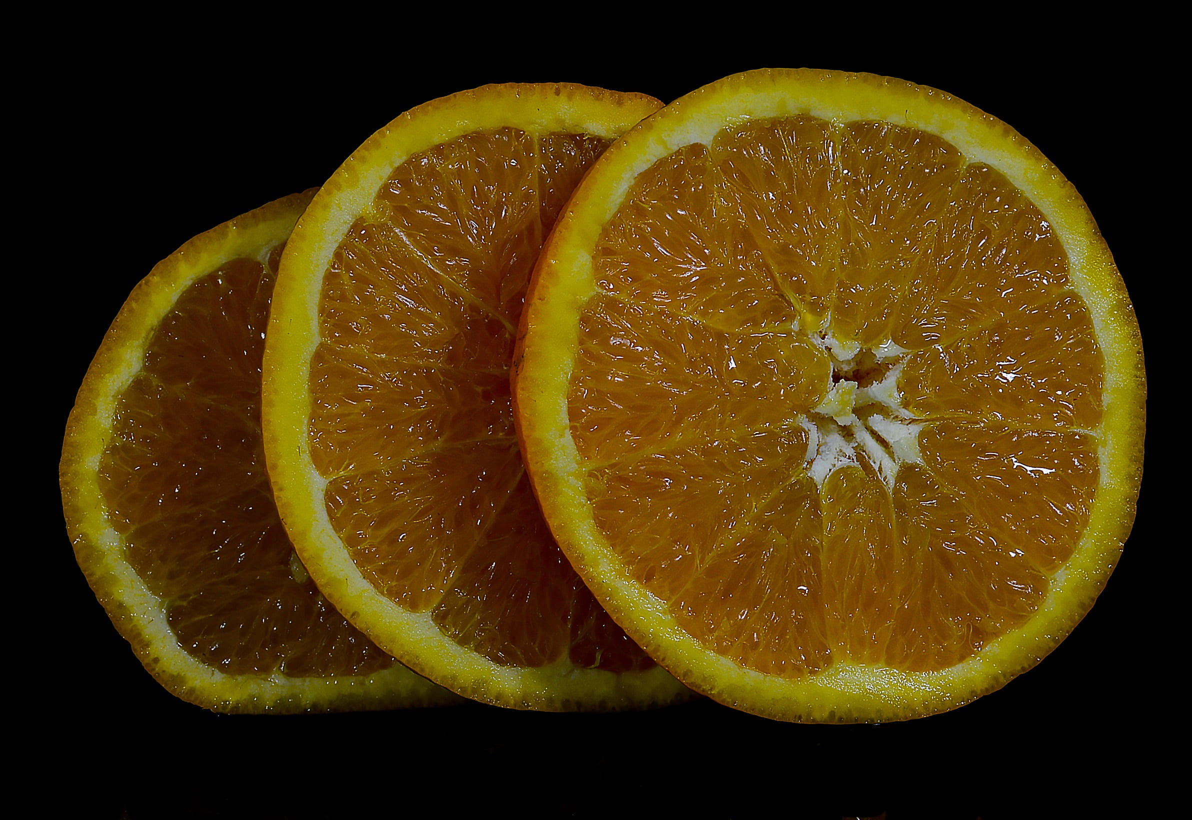 wheel, black background, orange, fruit, vitamins, no people, indoors, the rays, food, cross section, slice, fresh, studio shot, tropical fruit, the interior of the fruit, HD Wallpaper