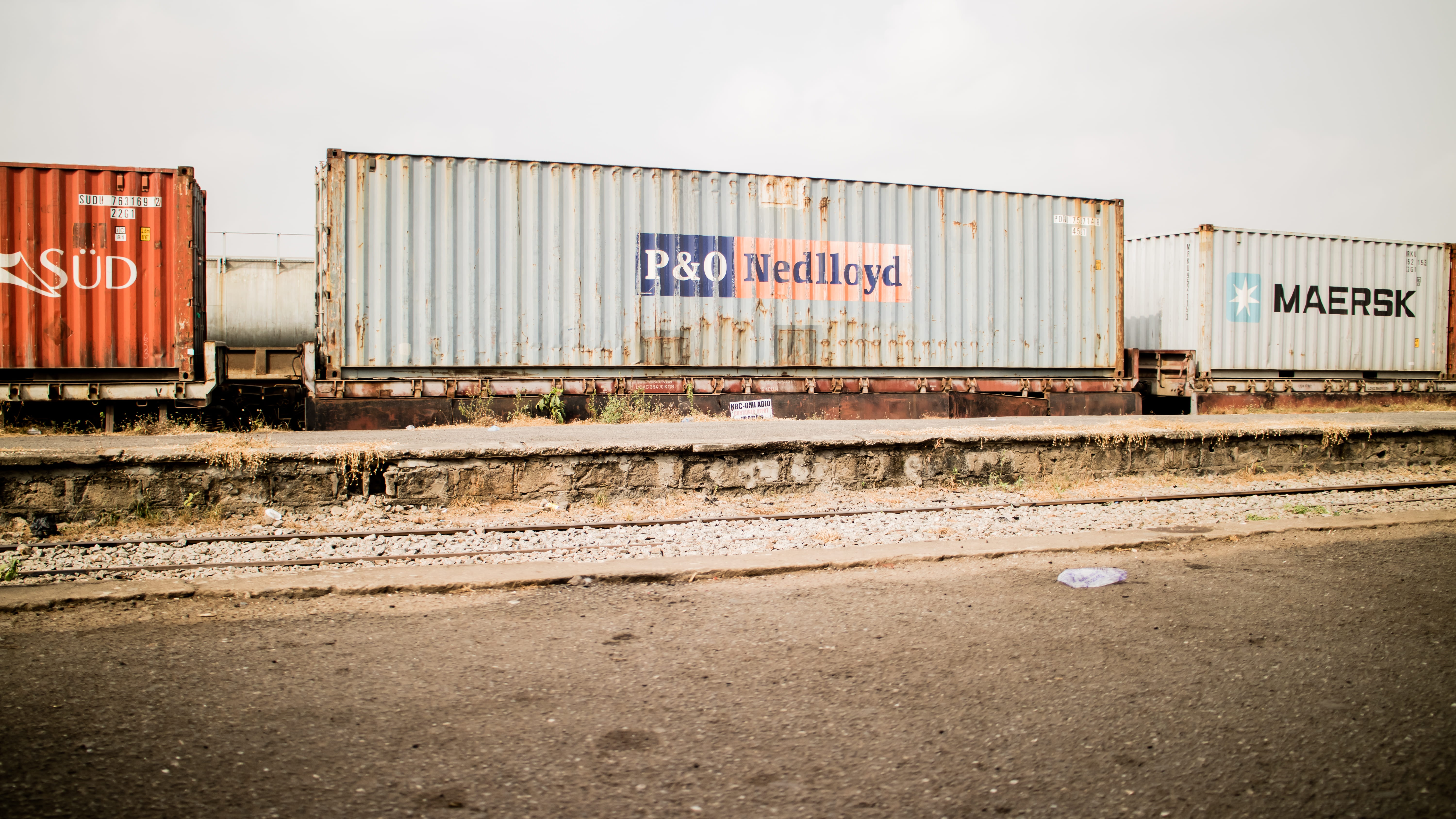 container, sky, communication, cargo container, no people, graffiti, city, text, western script, nedlloyd, outdoors, water, sign, nature, p, architecture, HD Wallpaper