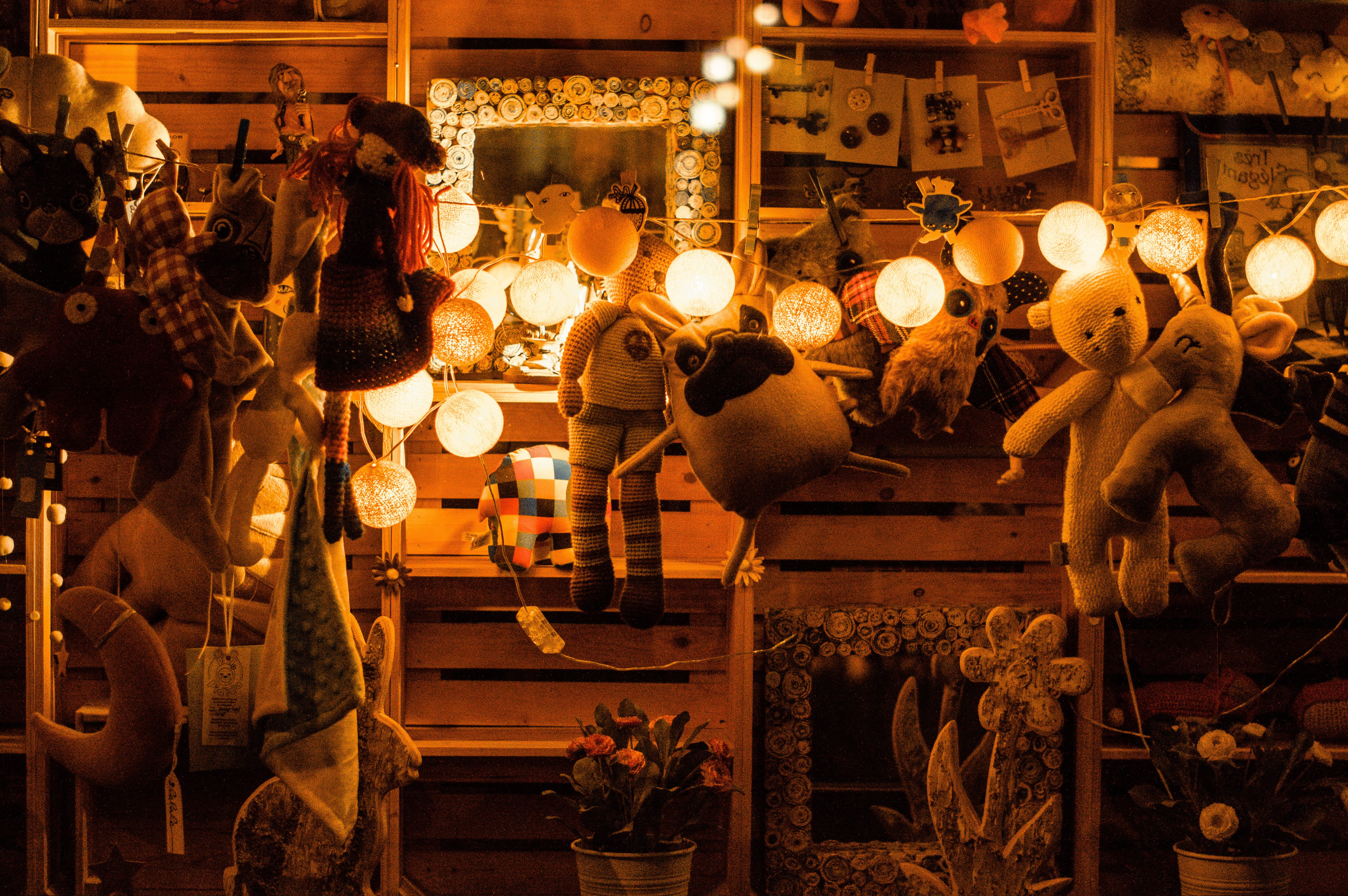 lights, for sale, toys, string lights, royalty  images, business, stuffed toys, variation, VOODOO DOLLS, retail display, illuminated, store, abundance, HD Wallpaper