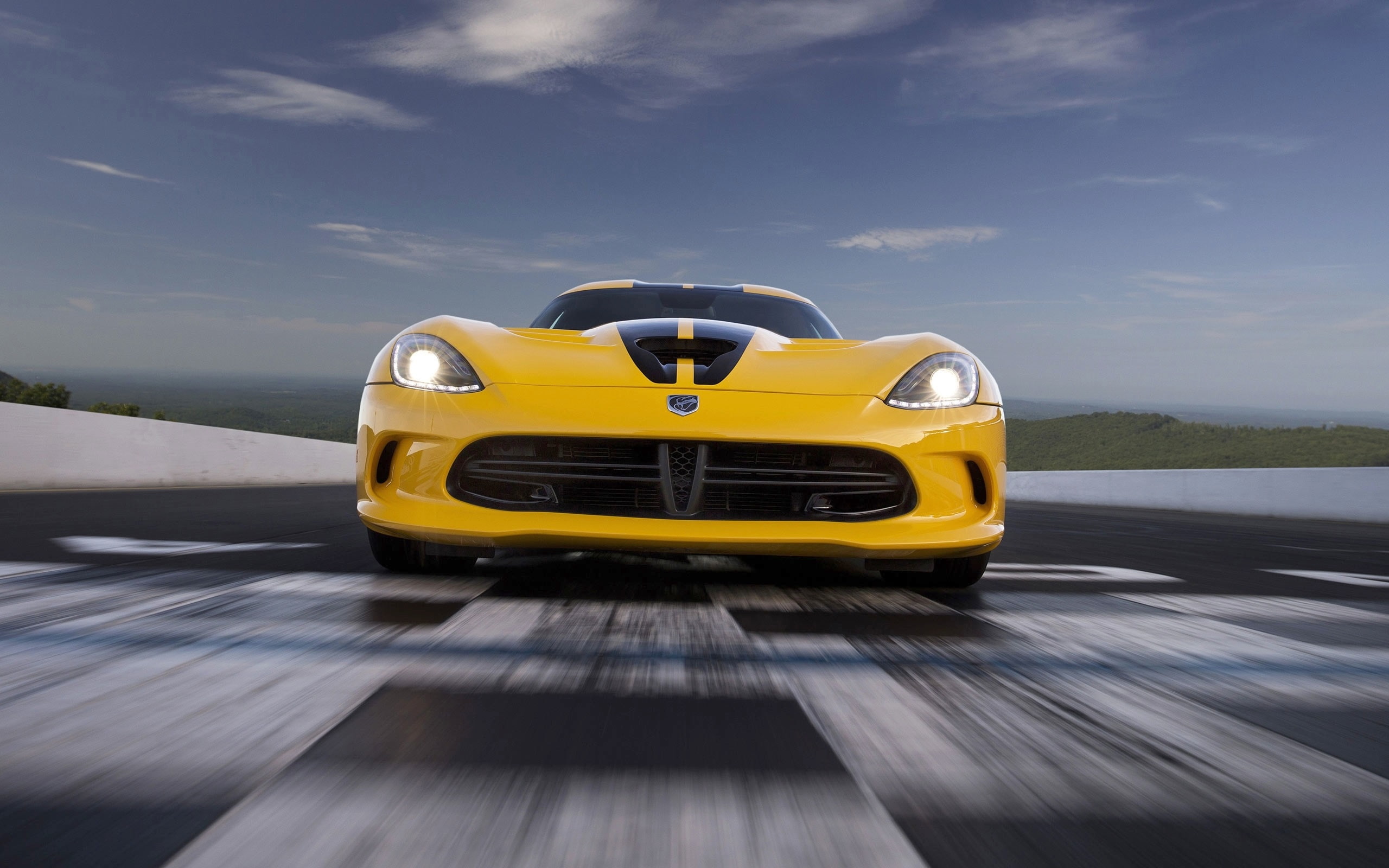 2K, Dodge, Viper, Supercar, Yellow, Front, View, srt, HD Wallpaper