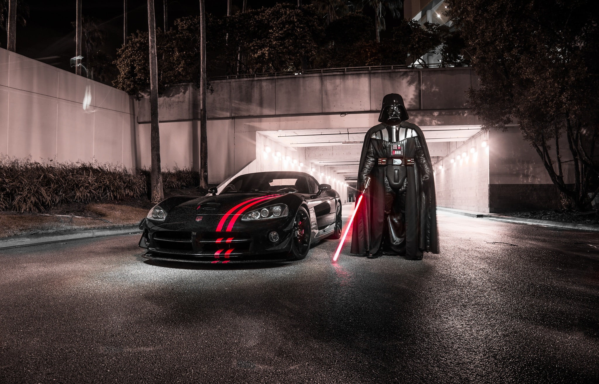 Night, Dodge, 1080P, Star Wars, Viper, V10, SRT, Darth Wader, HD Wallpaper