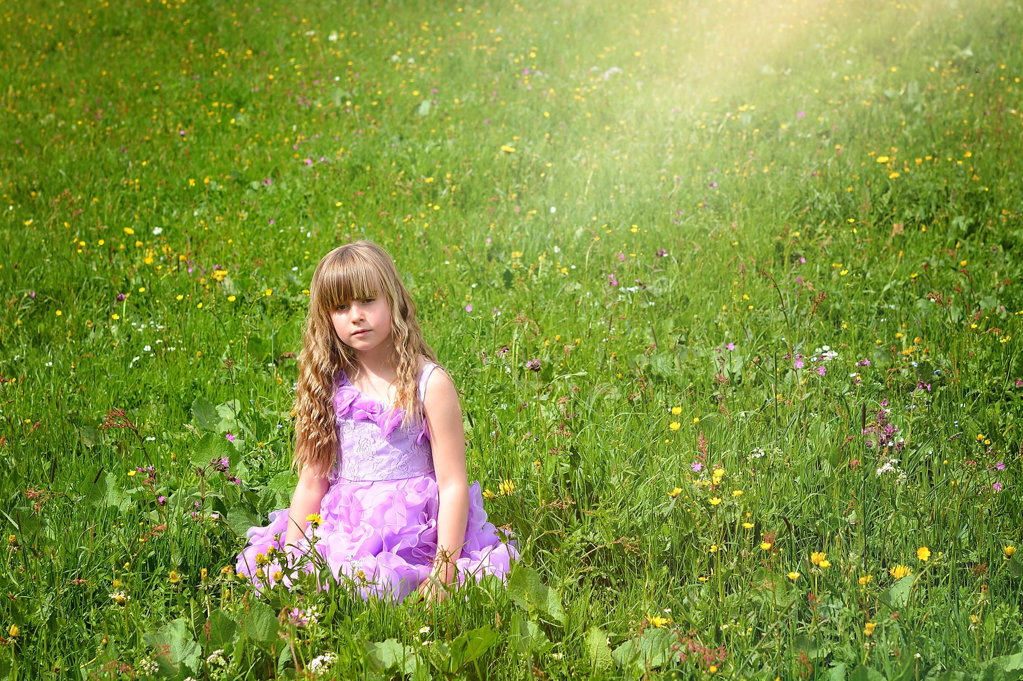 1080P, nature, flower, long hair, girls, people, fun, cute, offspring, person, outdoors, female, one person, females, green color, day, child, out, summer, HD Wallpaper