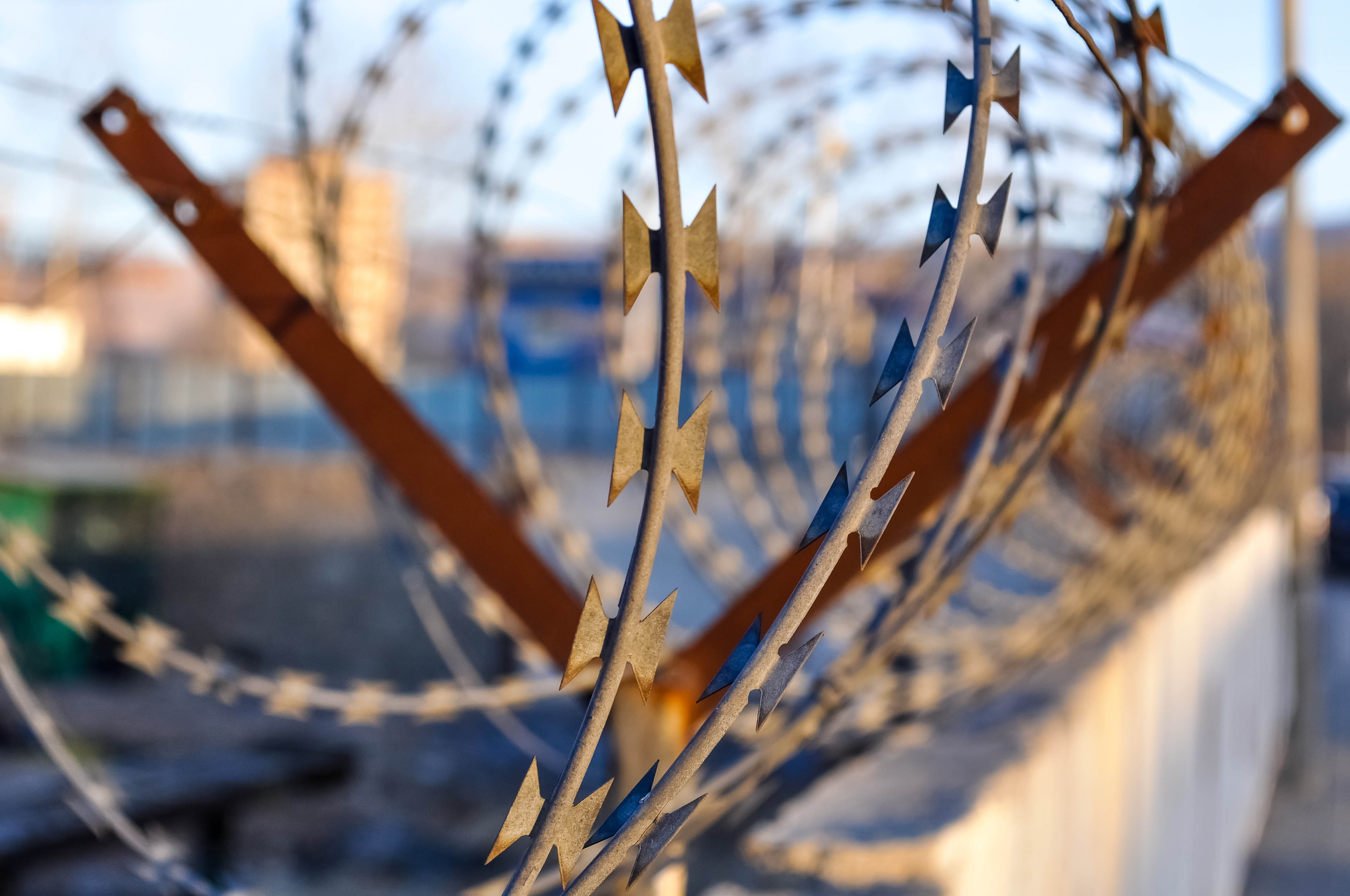 photo, day, close, beauty in nature, barbed wire, nautical vessel, safety, branch, nature, sunlight, border, no people, security, water, plant, defense, HD Wallpaper