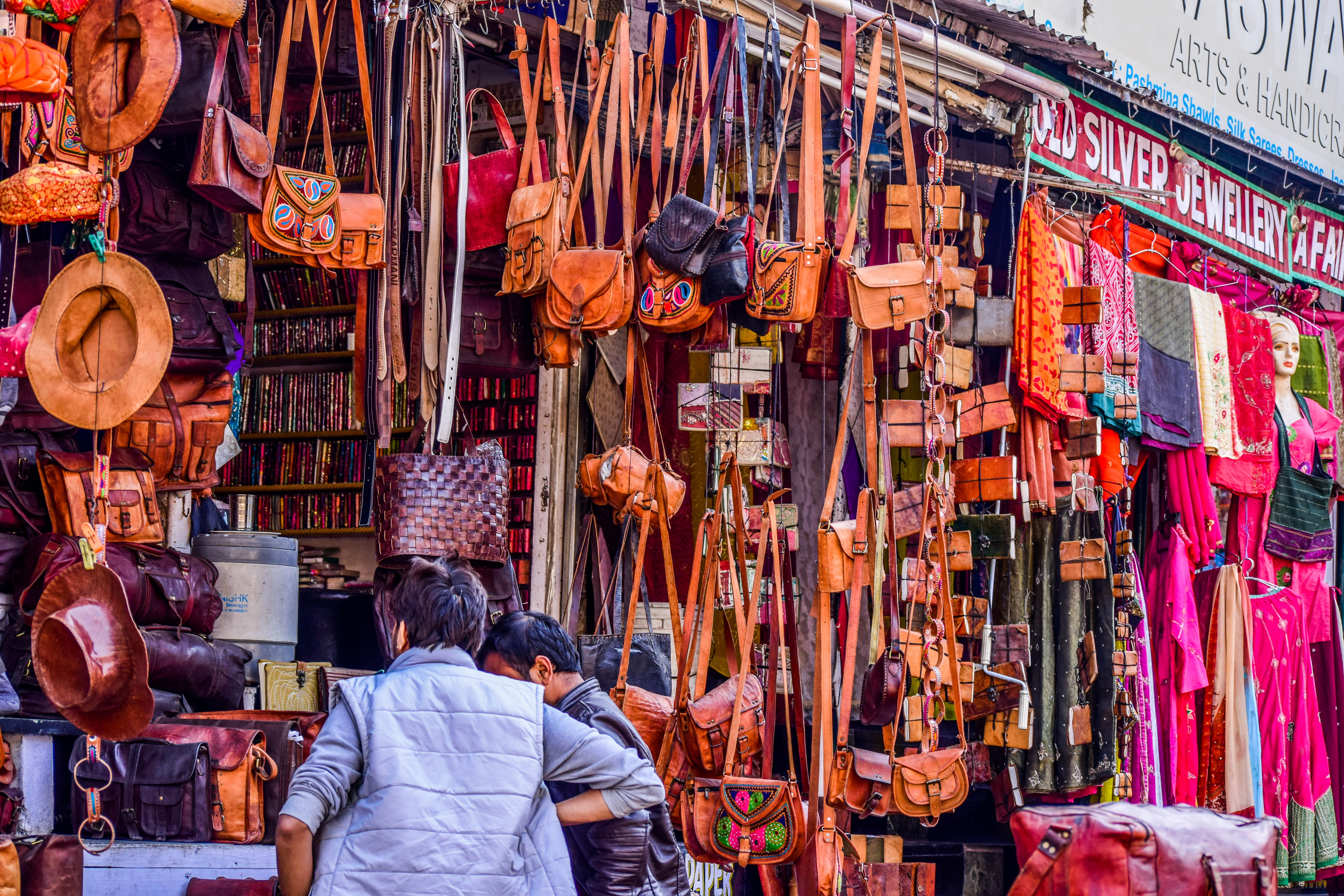day, india, people, fashion, night, shopping, leather, men, store, bags, retail, handmade, design, rajasthan, bag, leisure activity, market stall, 5K, HD Wallpaper