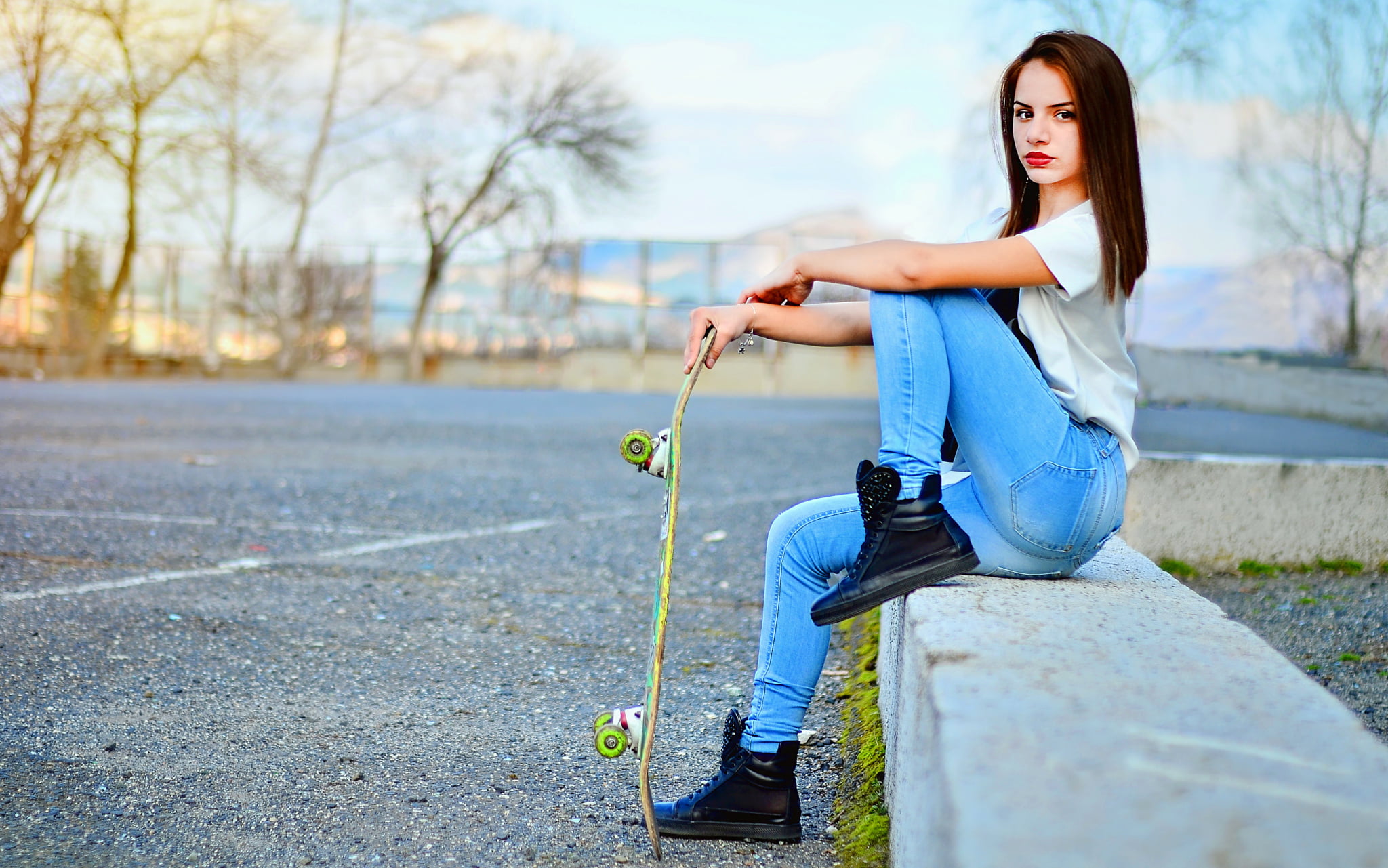 park - Man Made Space, caucasian Ethnicity, blue, fun, girls, enjoyment, healthy Lifestyle, beautiful, Bulgaria, lifestyles, one Person, jeans, day, smiling, HD Wallpaper