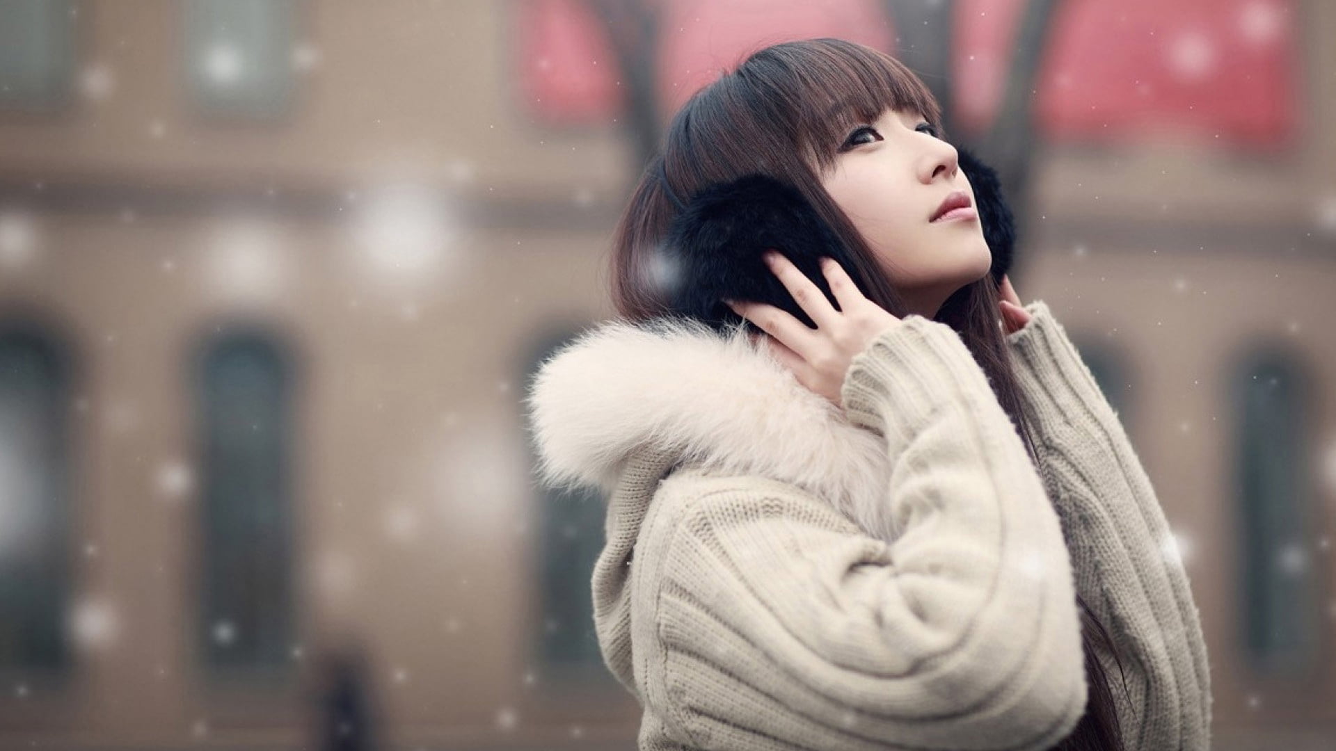 warm clothing, contemplation, fashion, Asian, model, fur coat, coat, adult, photography, one person, hair, portrait, beautiful people, beautiful woman, HD Wallpaper