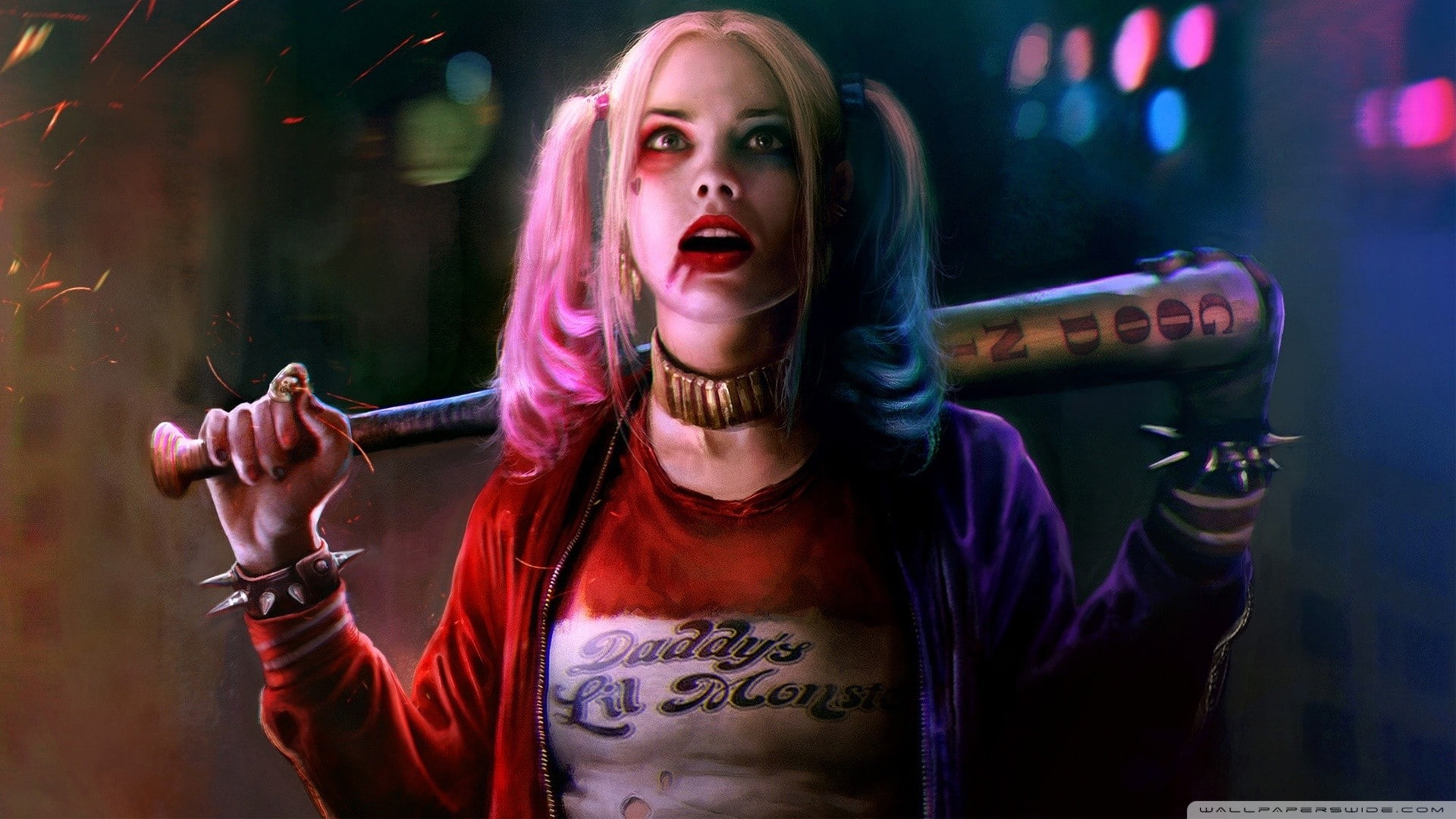 young adult, indoors, movies, hair, aggression, portrait, adult, waist up, nightlife, anger, 1080P, mouth open, looking, Margot Robbie, beautiful woman, HD Wallpaper