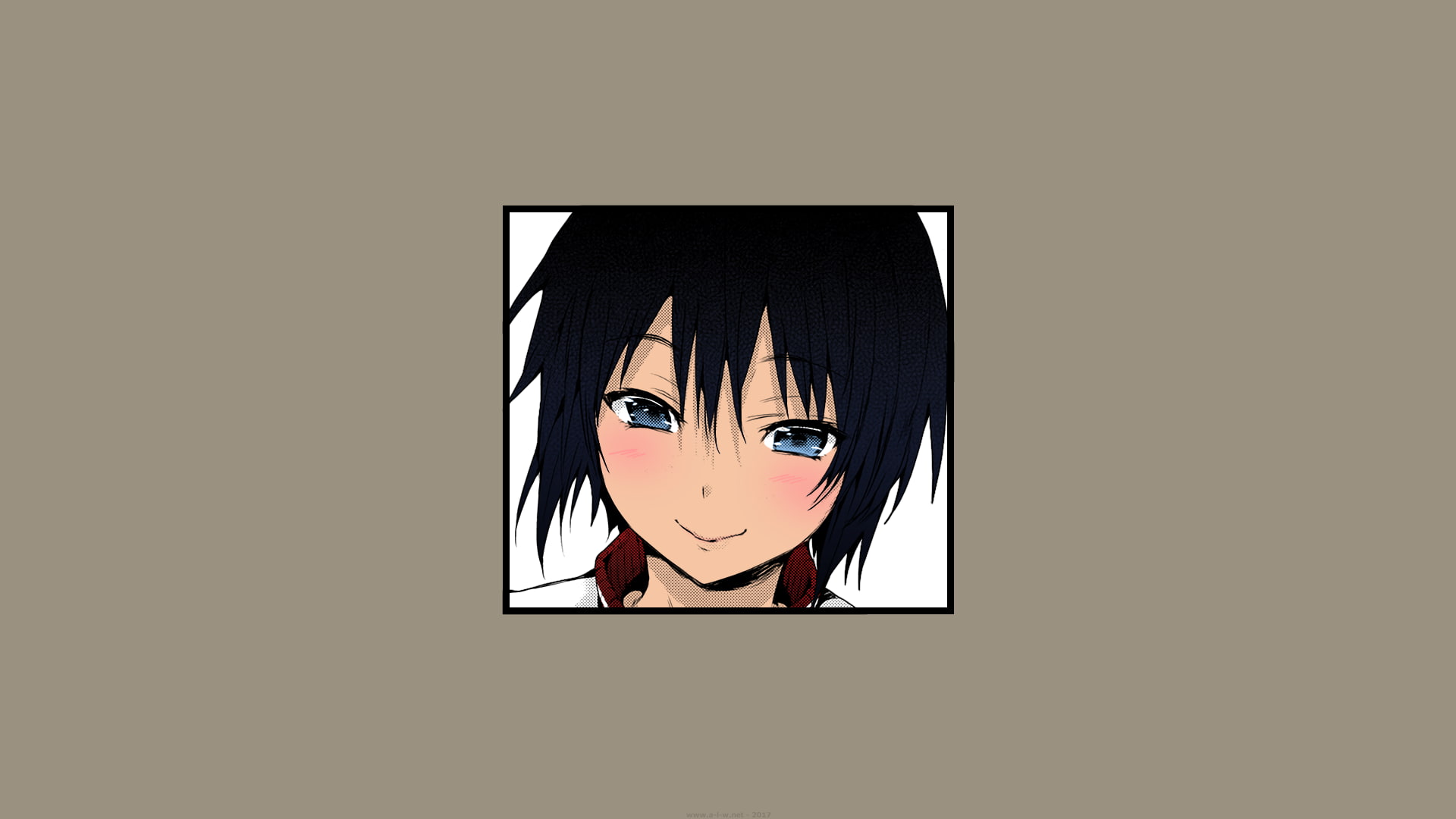 1080P, close-up, anime, studio shot, anime girls, frame, indoors, short hair, art and craft, shape, day, copy space, picture frame, smiling, representation, HD Wallpaper