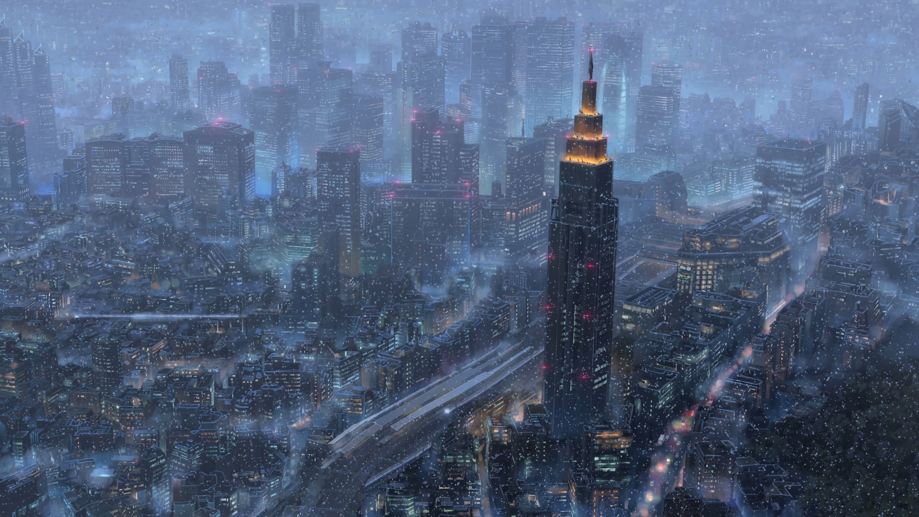 4K, cityscape, Makoto Shinkai, Kimi no Na Wa, HD Wallpaper