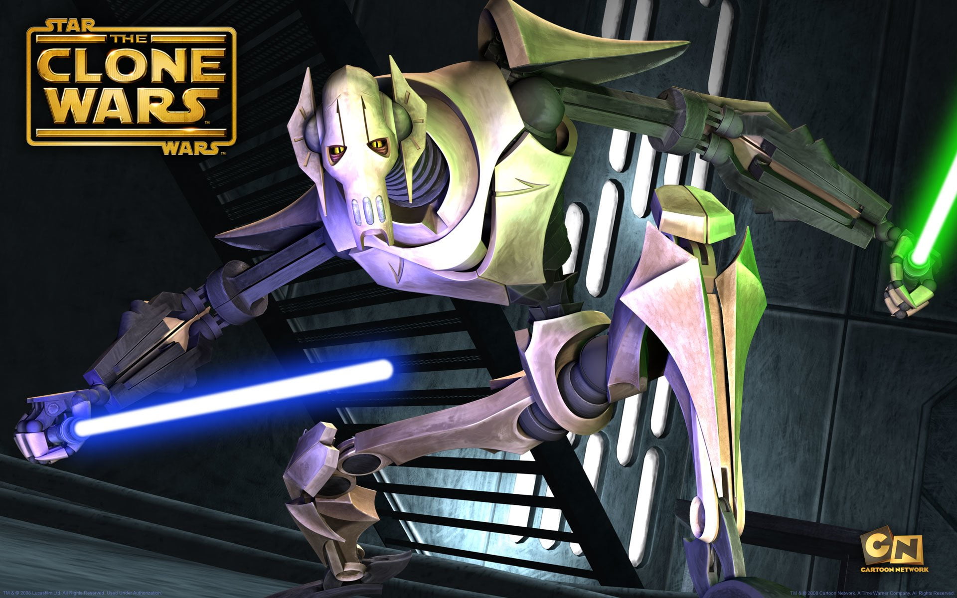 Lightsaber, Star Wars, night, illuminated, architecture, communication, western script, General Grievous, text, transportation, 1080P, railing, no people, HD Wallpaper