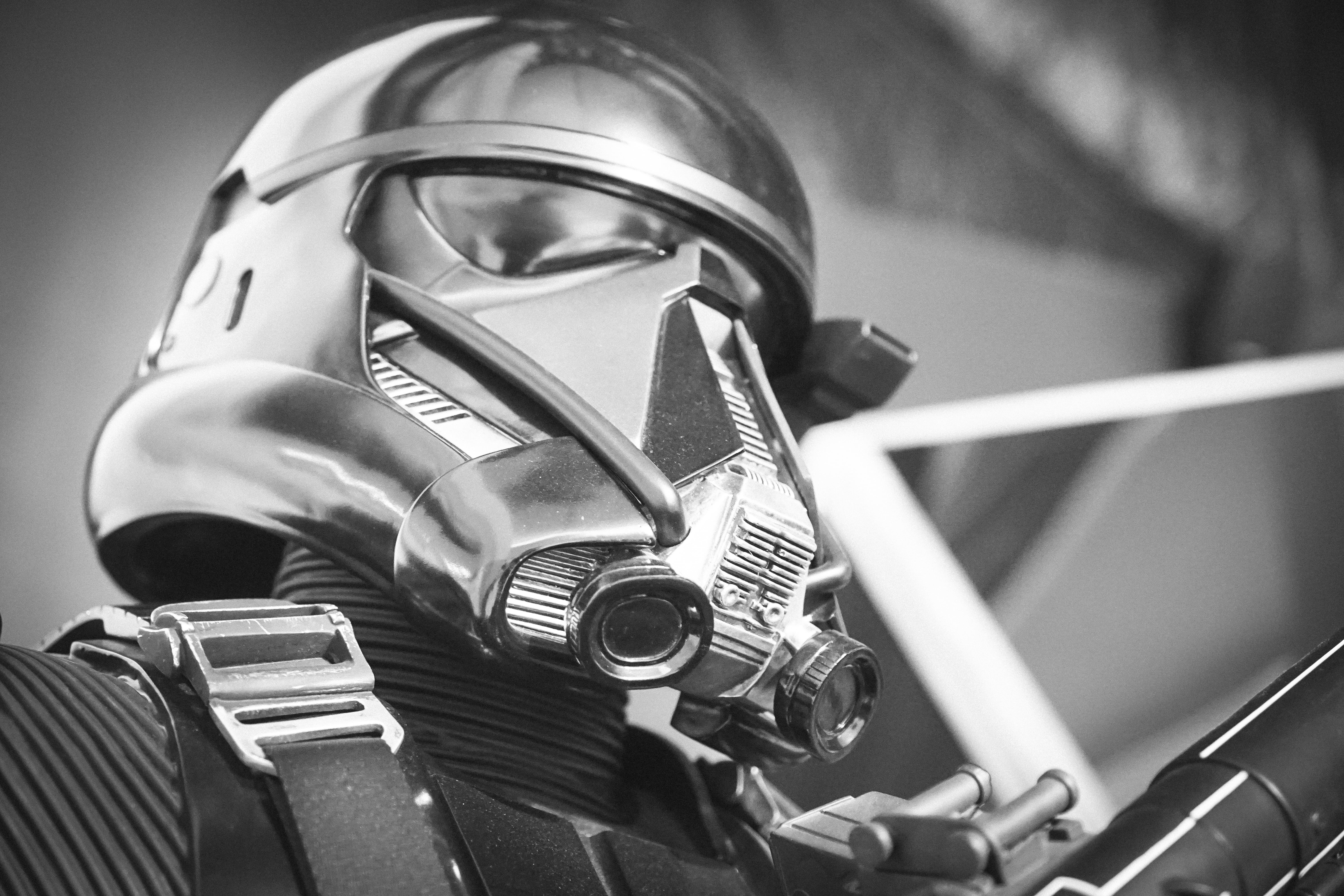 protective mask - workwear, camera - photographic equipment, metal, no people, 5K, still life, photography, focus on foreground, equipment, protection, HD Wallpaper