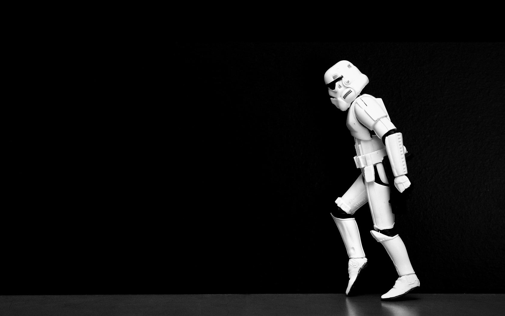 STAR WARS Battlefront GAME, black background, 720P, stormtrooper, humor, toys, dancing, Star Wars, moonwalk, HD Wallpaper