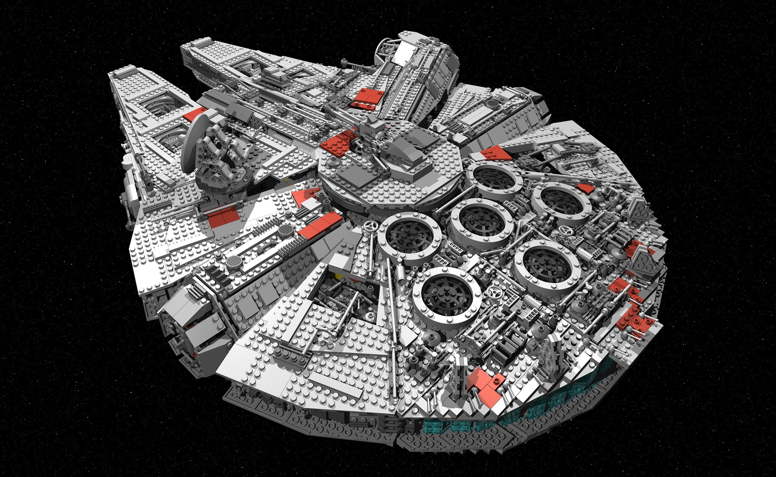 spaceship, still life, Games, Falcon, Star, large group of objects, black background, built structure, indoors, no people, city, shape, architecture, Star Wars, HD Wallpaper