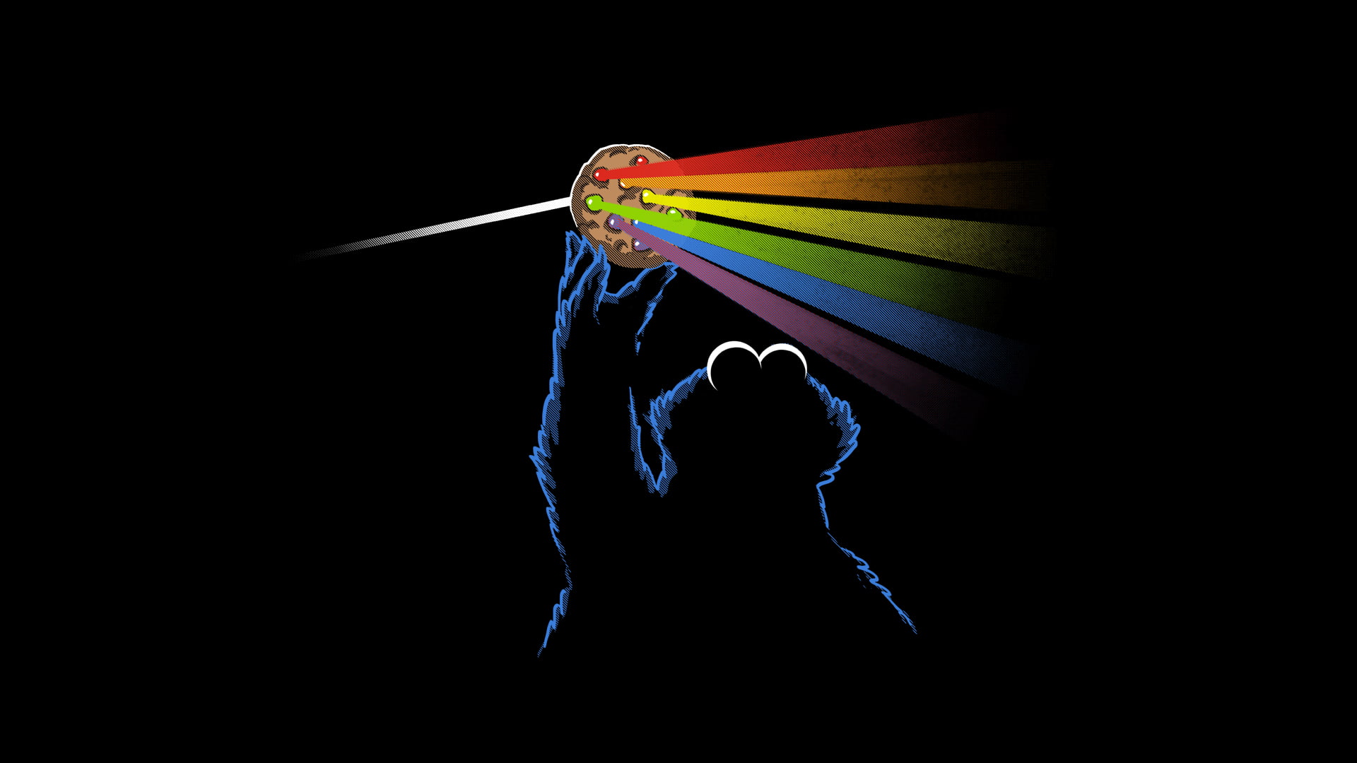 dark, cookie, monster, side, floyd, moon, pink, 1080P, black, HD Wallpaper