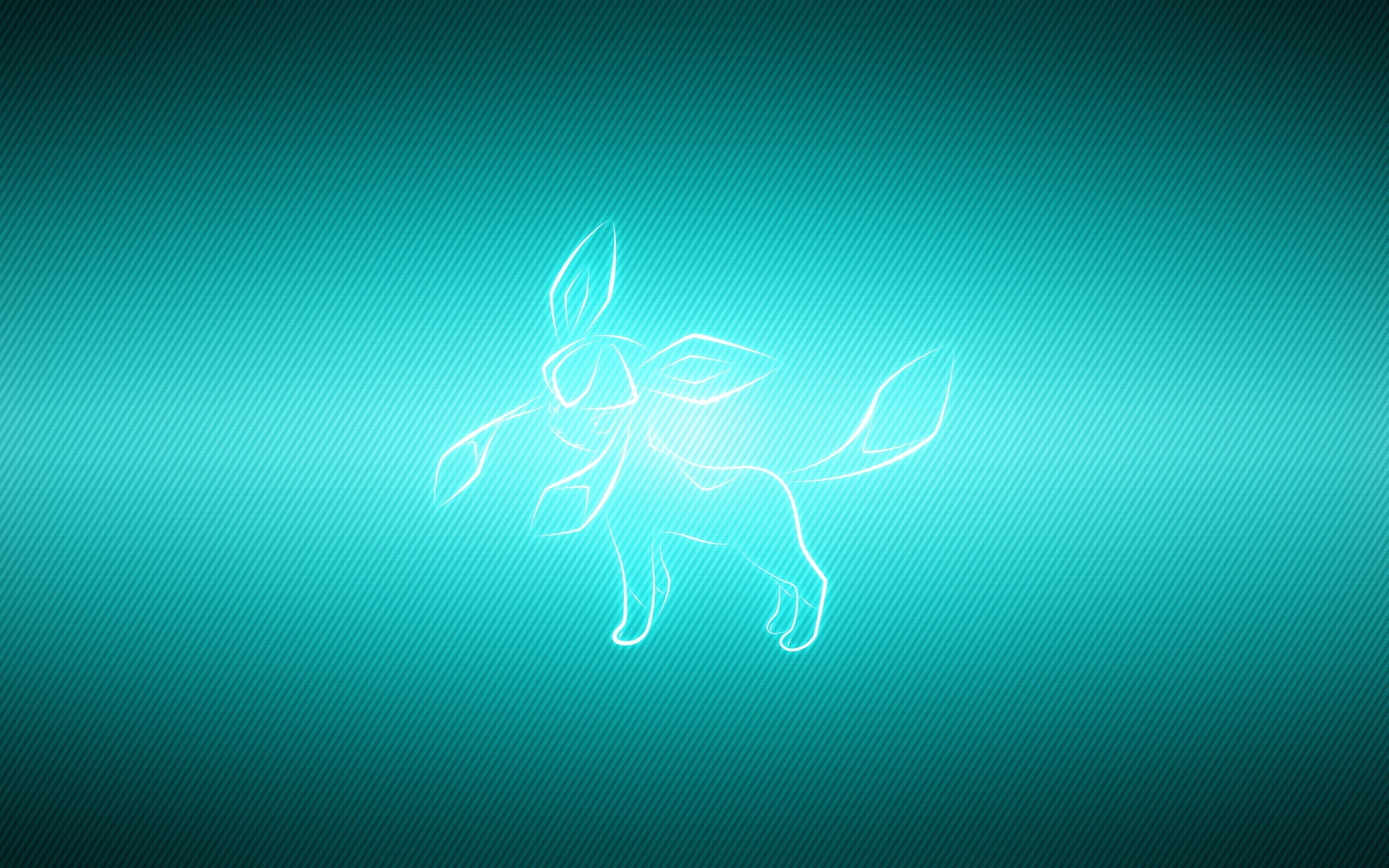 studio shot, glowing, Glaceon, Pet, Animal, Pokemon, abstract, power in nature, connection, backgrounds, copy space, illuminated, no people, communication, HD Wallpaper