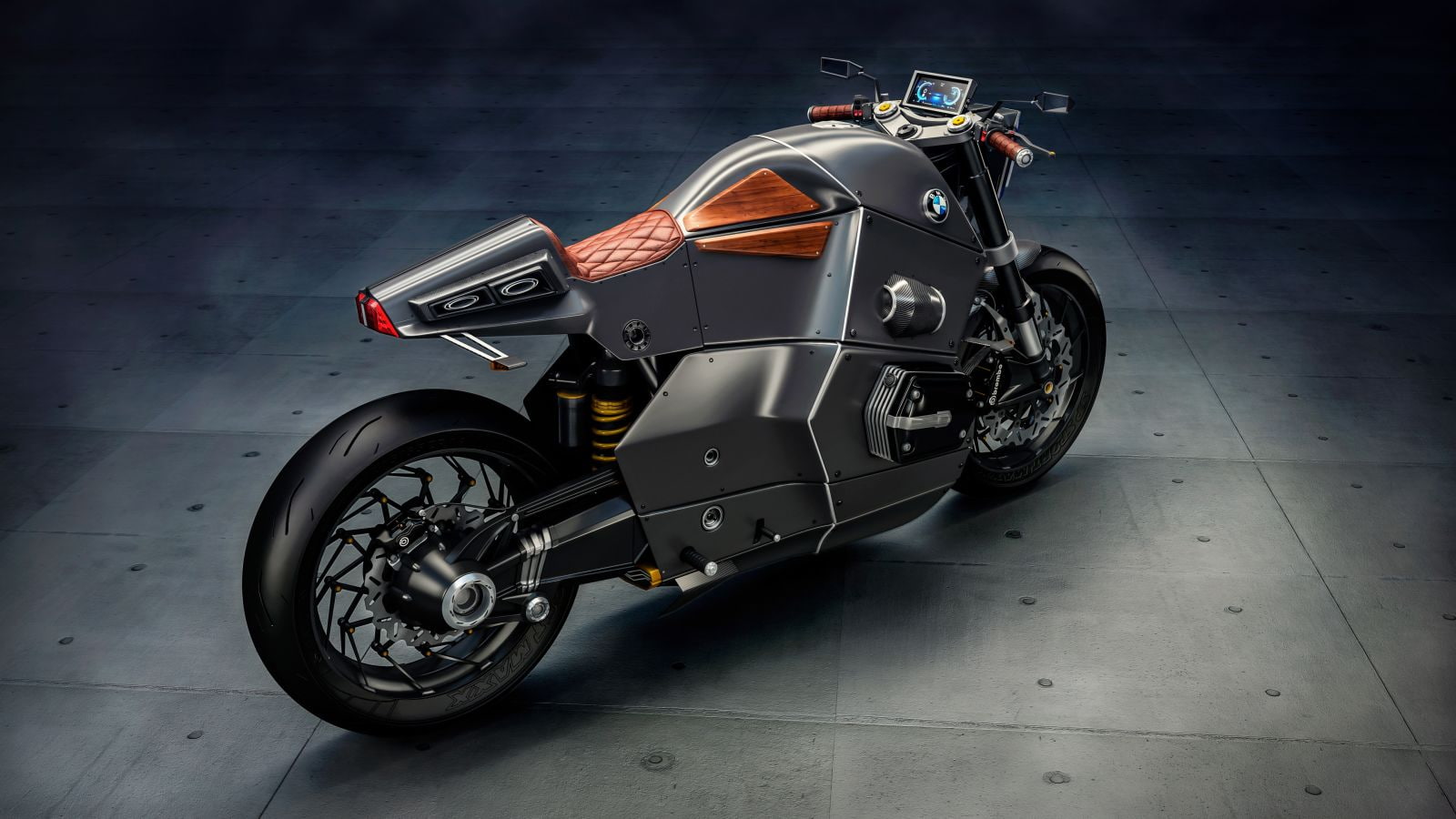 3D, Jans Slapins, CGI, BMW M Bike Concept, BMW, futuristic, motorcycle, 720P, render, vehicle, HD Wallpaper