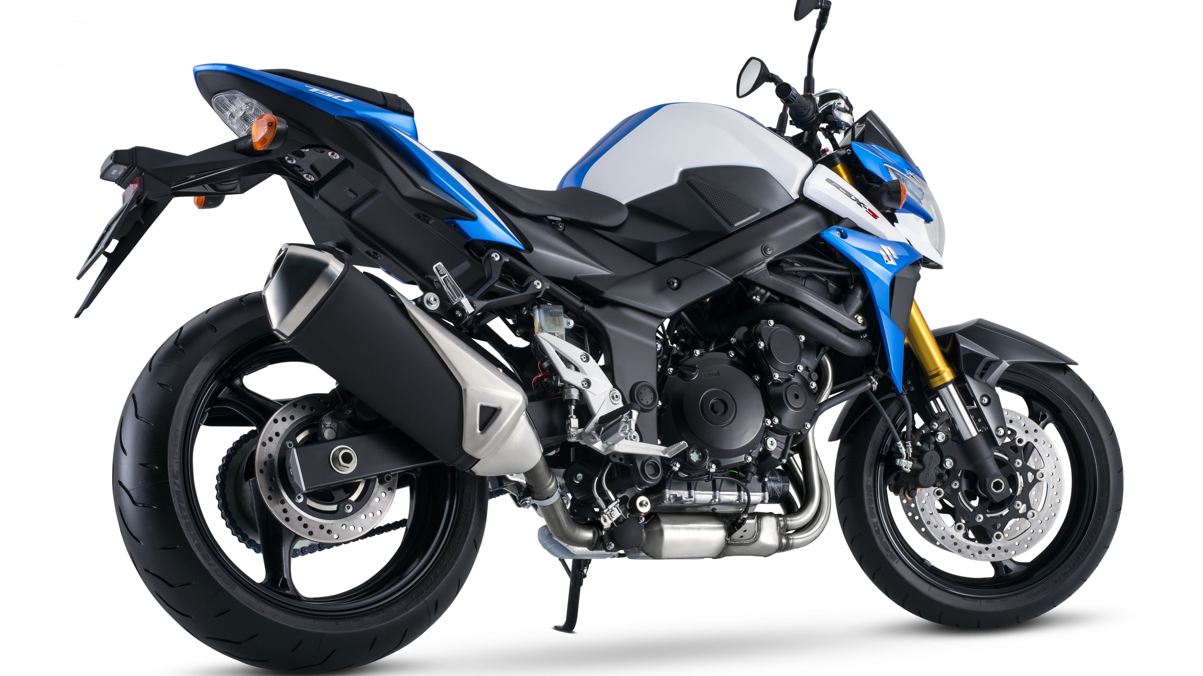 4K, racer, motorcycle, bike, gray, sports, Suzuki GSX-S750, blue, concept, HD Wallpaper