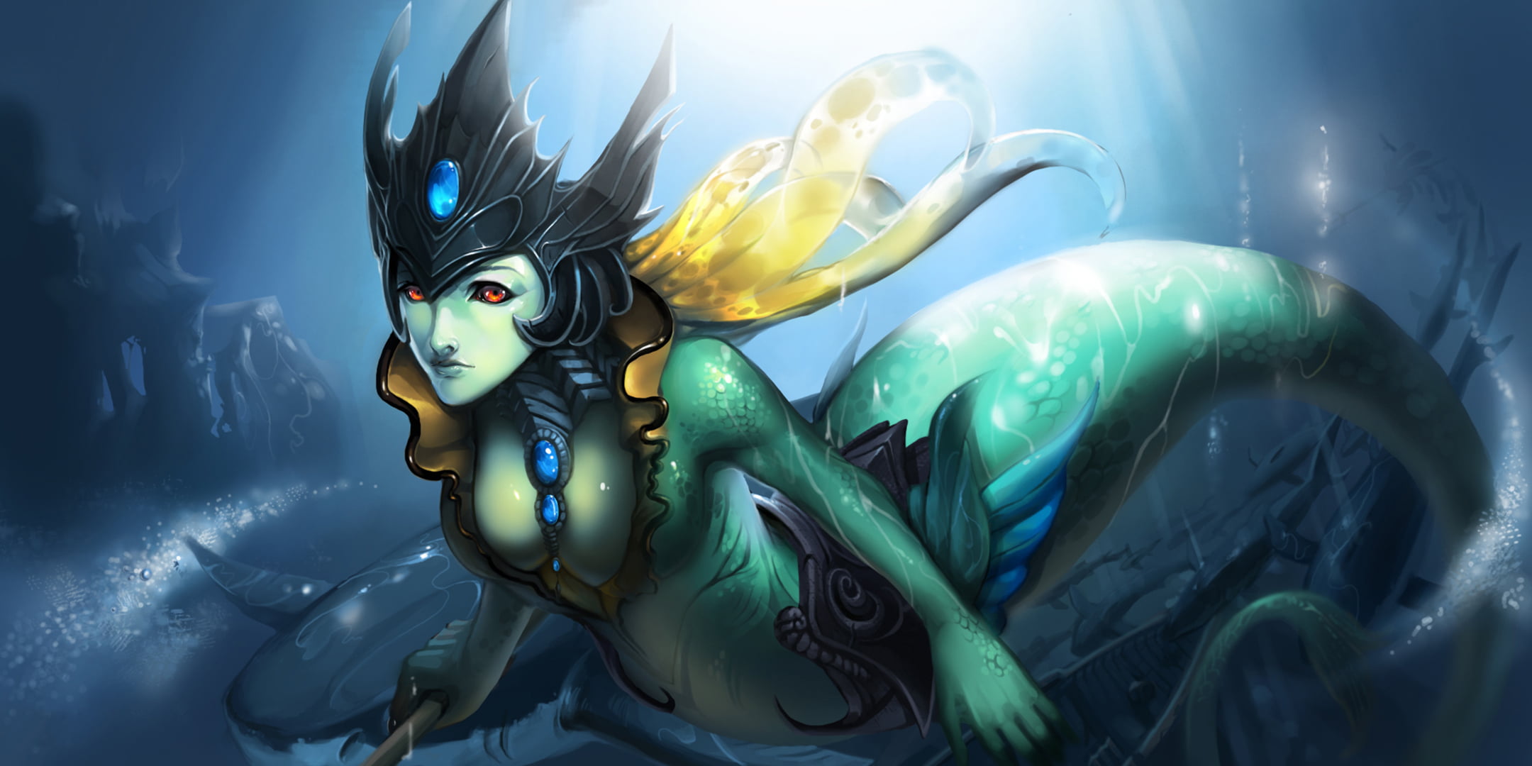 art and craft, sea, representation, inflatable, underwater, close-up, League of Legends, plastic, indoors, nami, animal wildlife, toy, water, blue background, HD Wallpaper