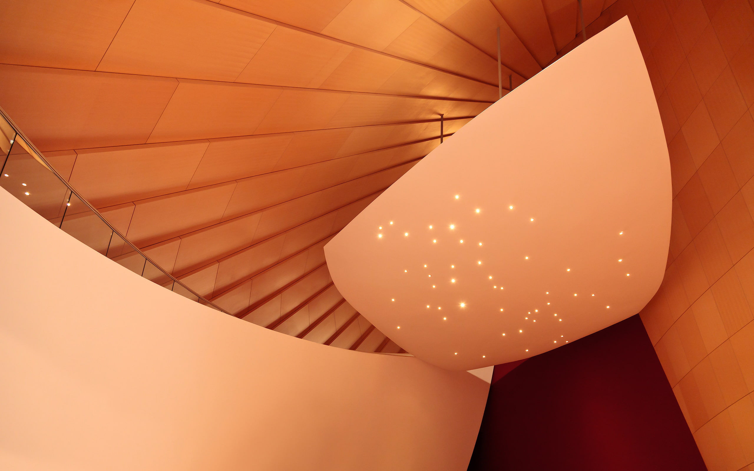 canoneos5dmarkii, curve, modern, indoors, lighting equipment, salle, music, close-up, red, balloon, pattern, luxembourg, no people, electricity, illuminated, HD Wallpaper