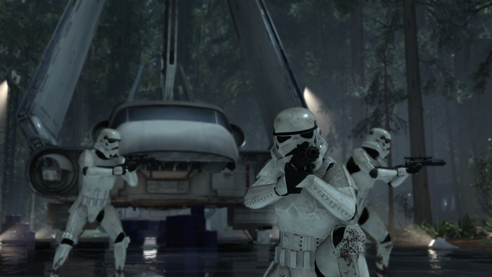 Stormtrooper, Lambda-class T-4a shuttle, Star Wars, 720P, Star Wars Battlefront (2015), Endor (Star Wars), HD Wallpaper