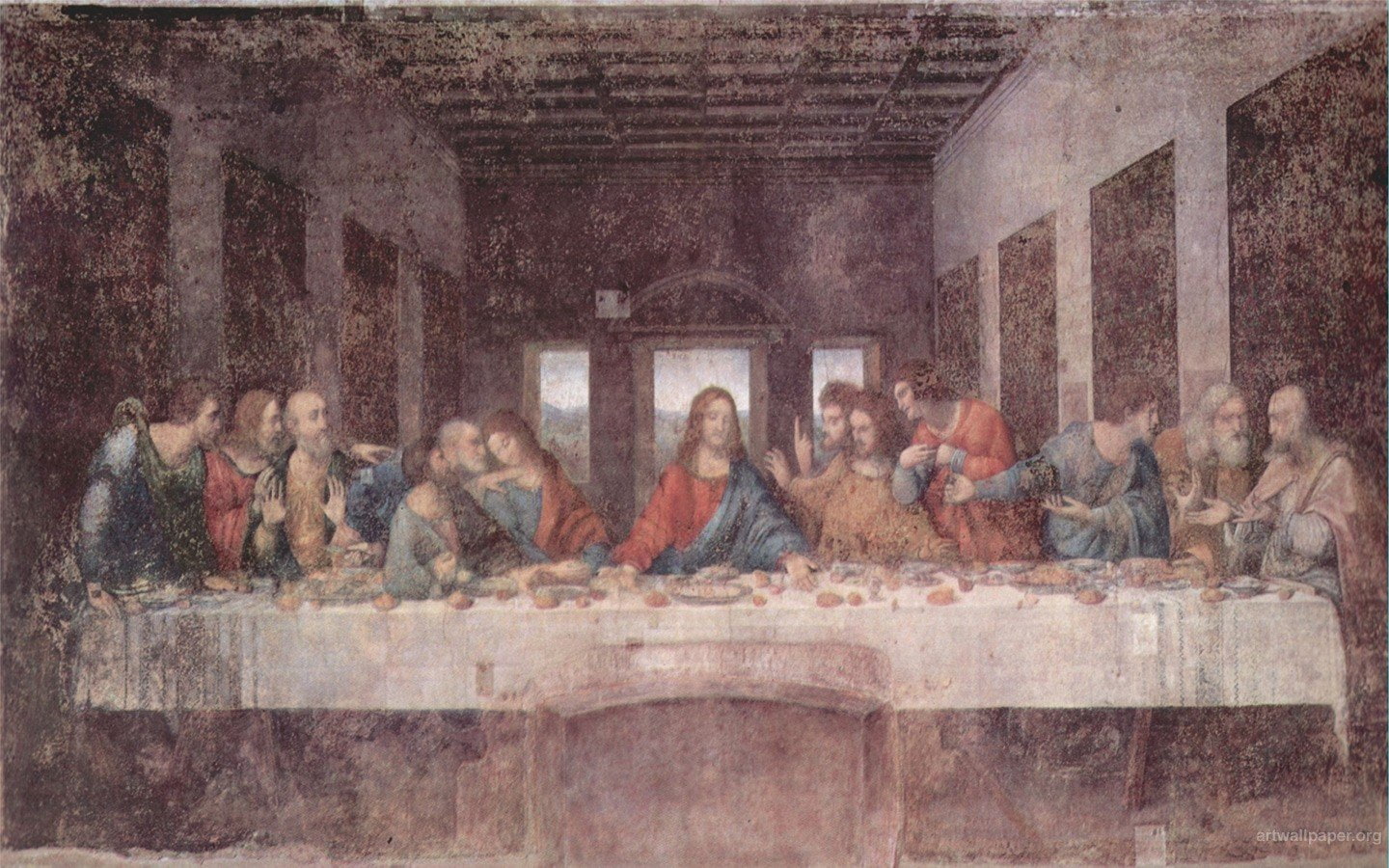 the last supper faded religions jesus christ, 720P, HD Wallpaper