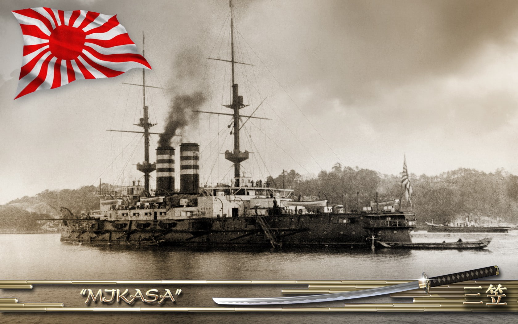 battleships, ship, vehicle, military, Battleship Mikasa, vintage, 720P, Japan, Battleship, HD Wallpaper