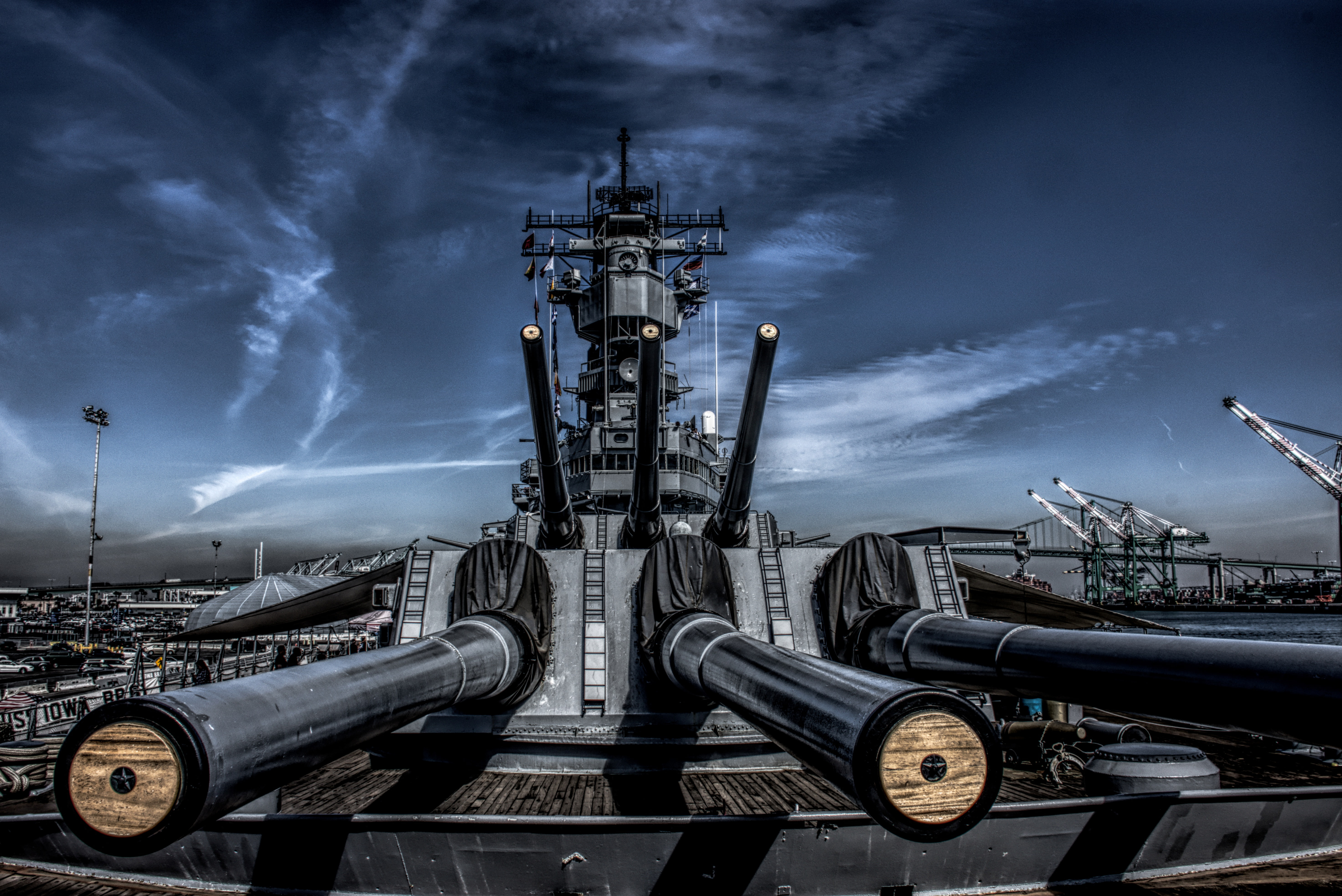 BB-61, 5K, battleship, guns, USS Iowa, HD Wallpaper