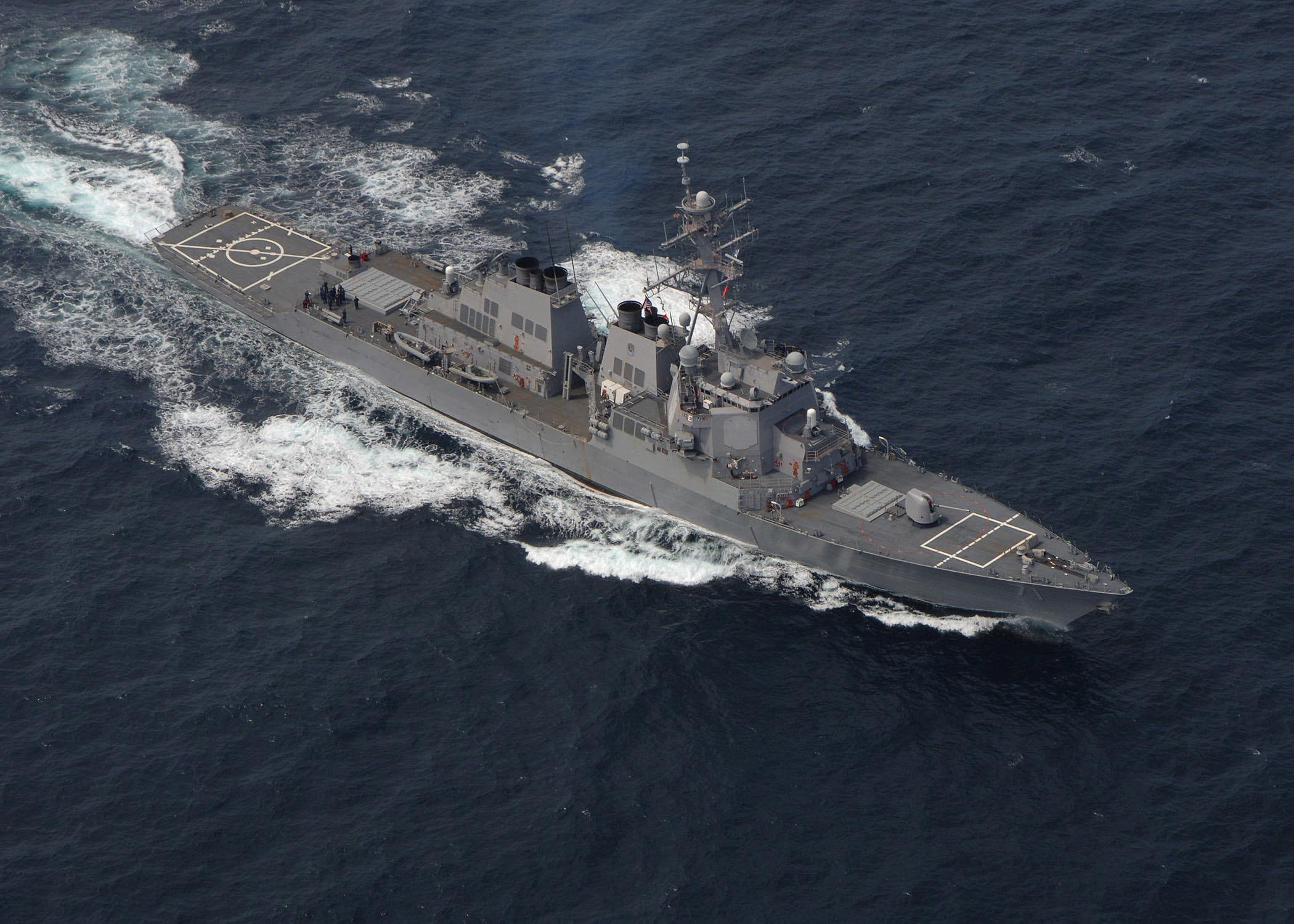 1080P, guided, american, ship, ross, warship, boats, navy, missile, destroyer, uss, blue, HD Wallpaper