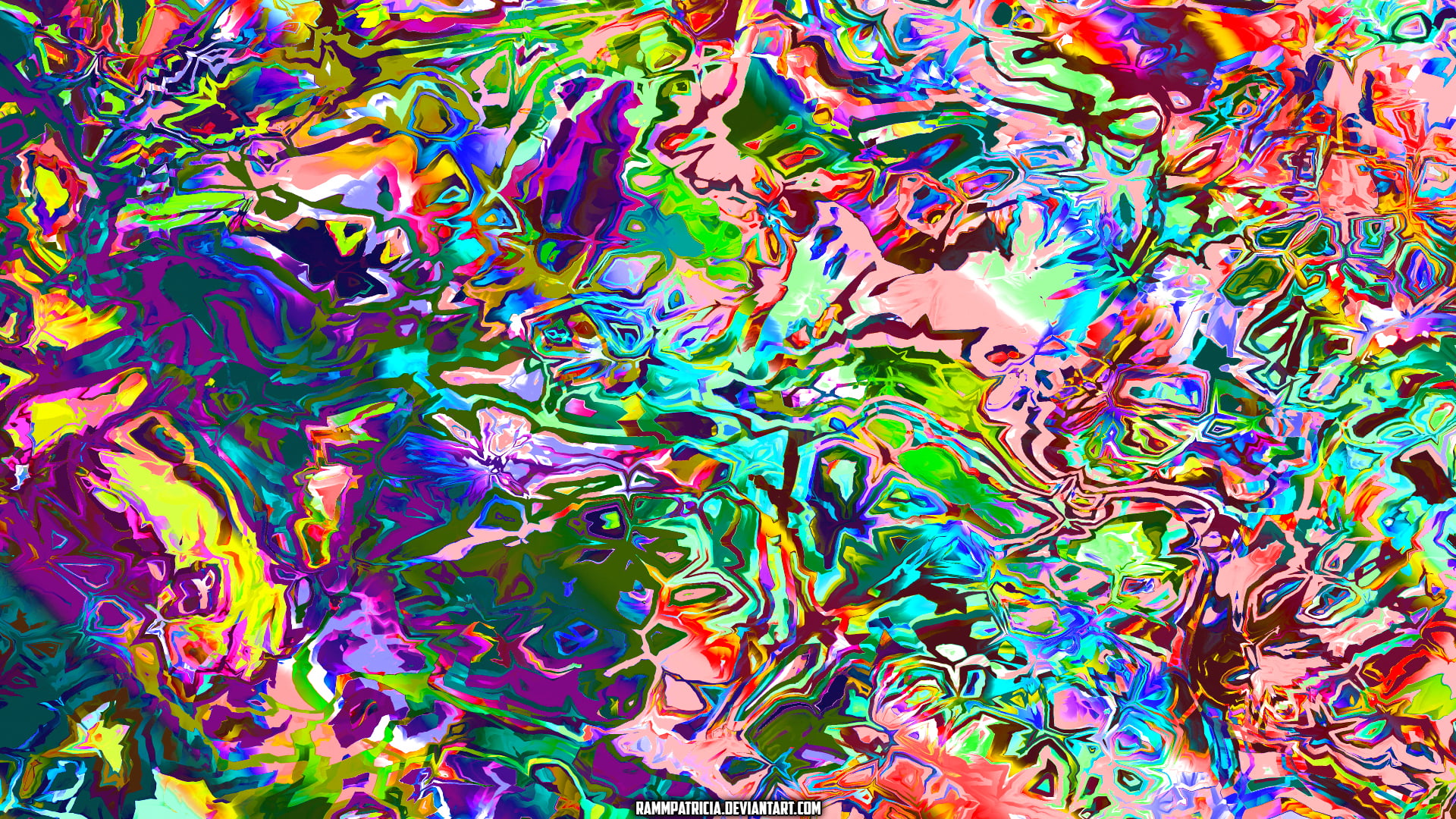 digital art, iridescent, RammPatricia, colorful, digital, 1080P, HD Wallpaper