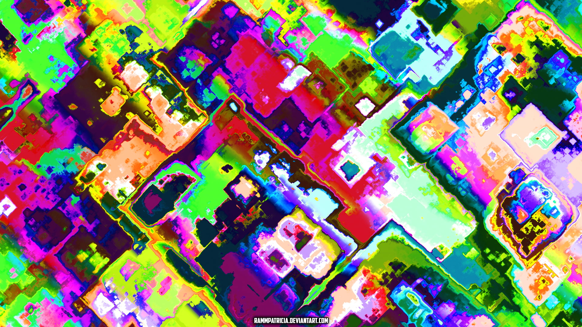 digital, colorful, digital art, RammPatricia, 1080P, iridescent, HD Wallpaper