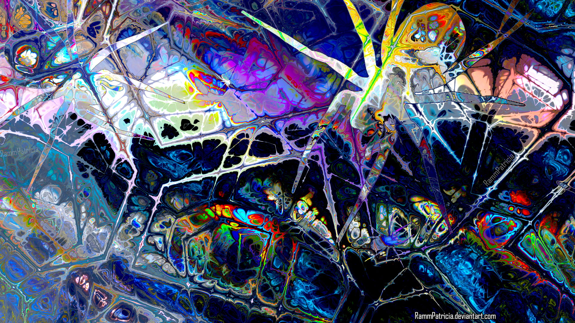 insect, tarantula, abstract, spider, RammPatricia, 1080P, digital, iridescent, digital art, colorful, HD Wallpaper