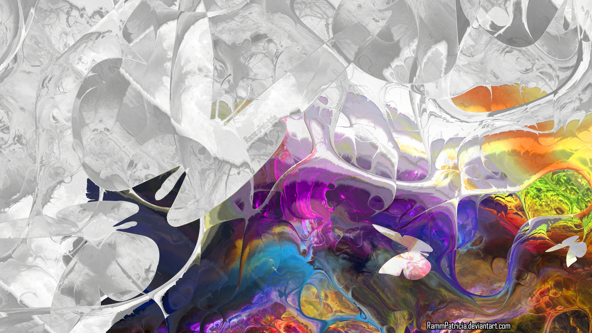 digital art, 1080P, nature, butterfly, digital, RammPatricia, abstract, colorful, butterflies, HD Wallpaper